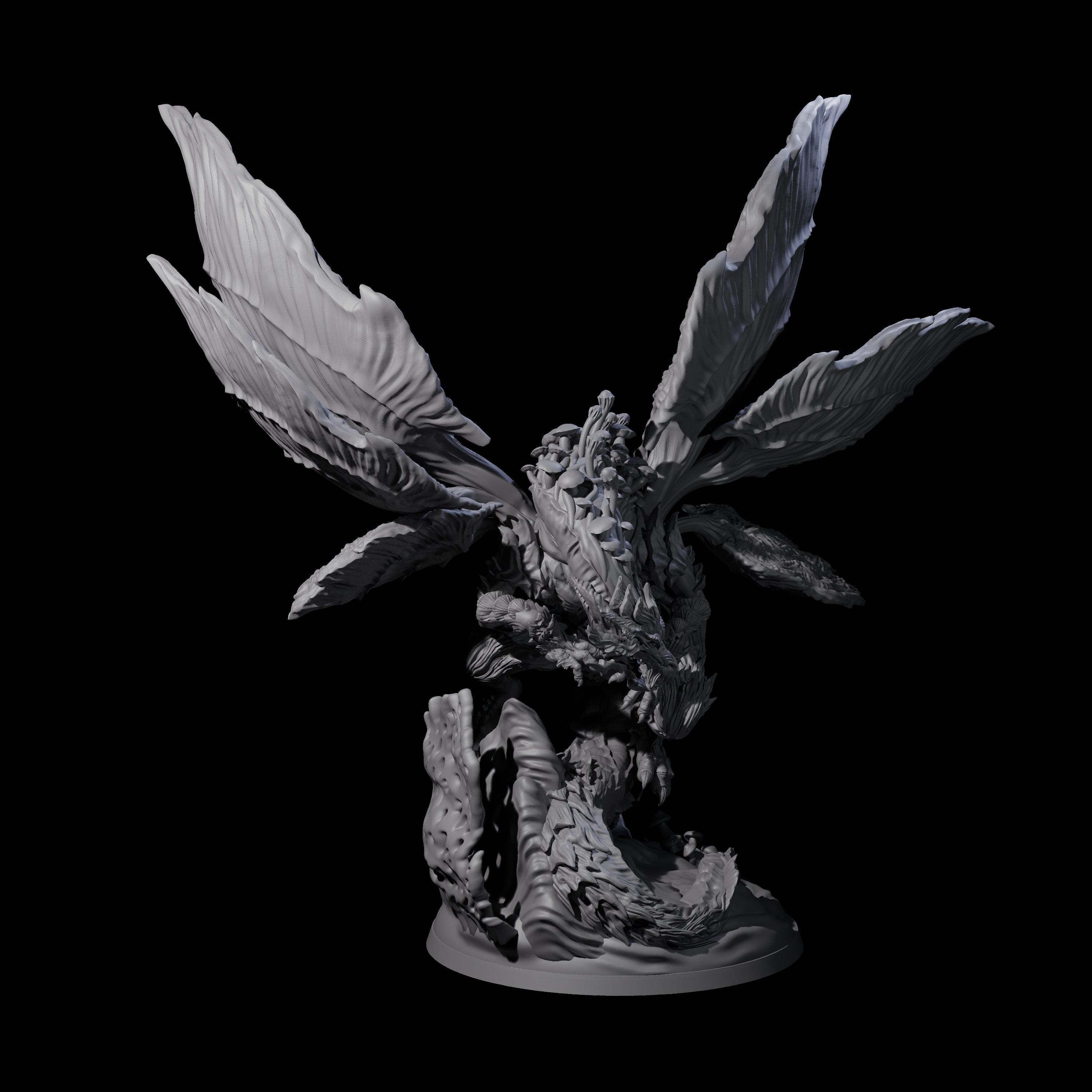 Majestic Fungal Dragon Miniature for Dungeons and Dragons, Pathfinder or other TTRPGs