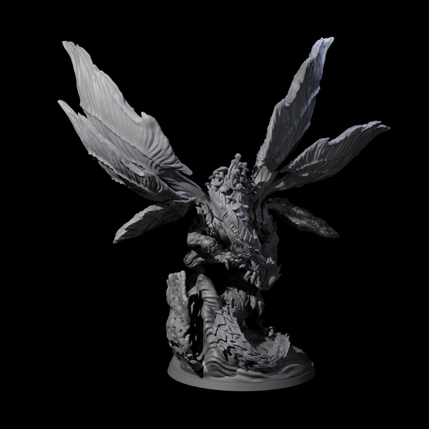 Majestic Fungal Dragon Miniature for Dungeons and Dragons, Pathfinder or other TTRPGs