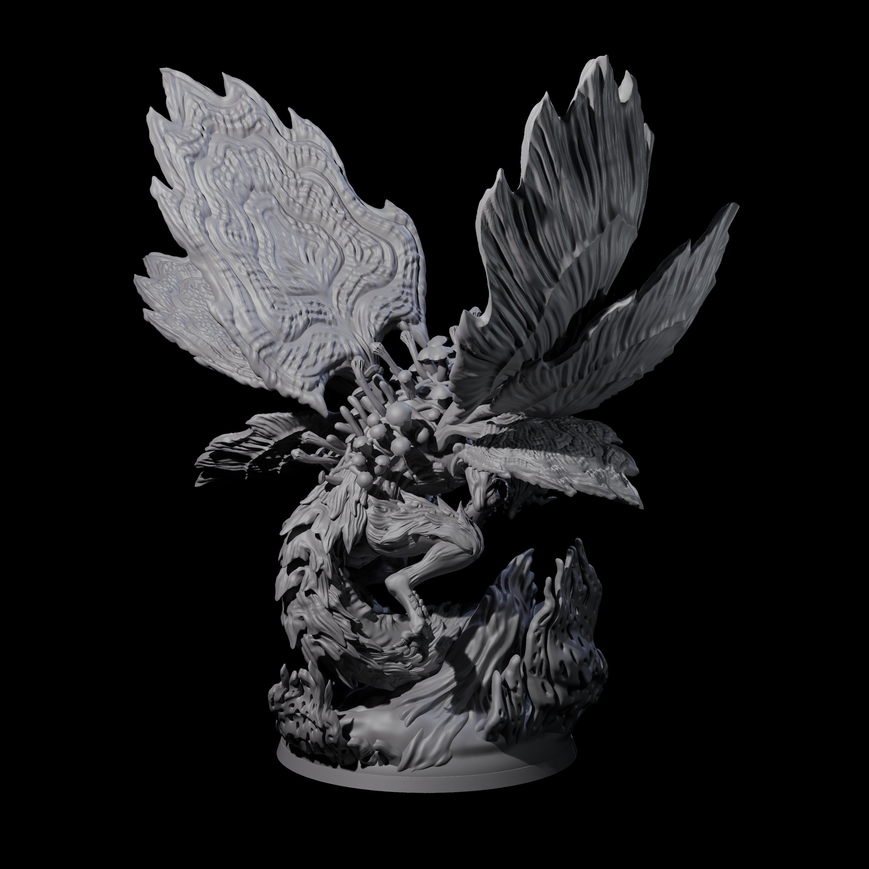 Majestic Fungal Dragon Miniature for Dungeons and Dragons, Pathfinder or other TTRPGs