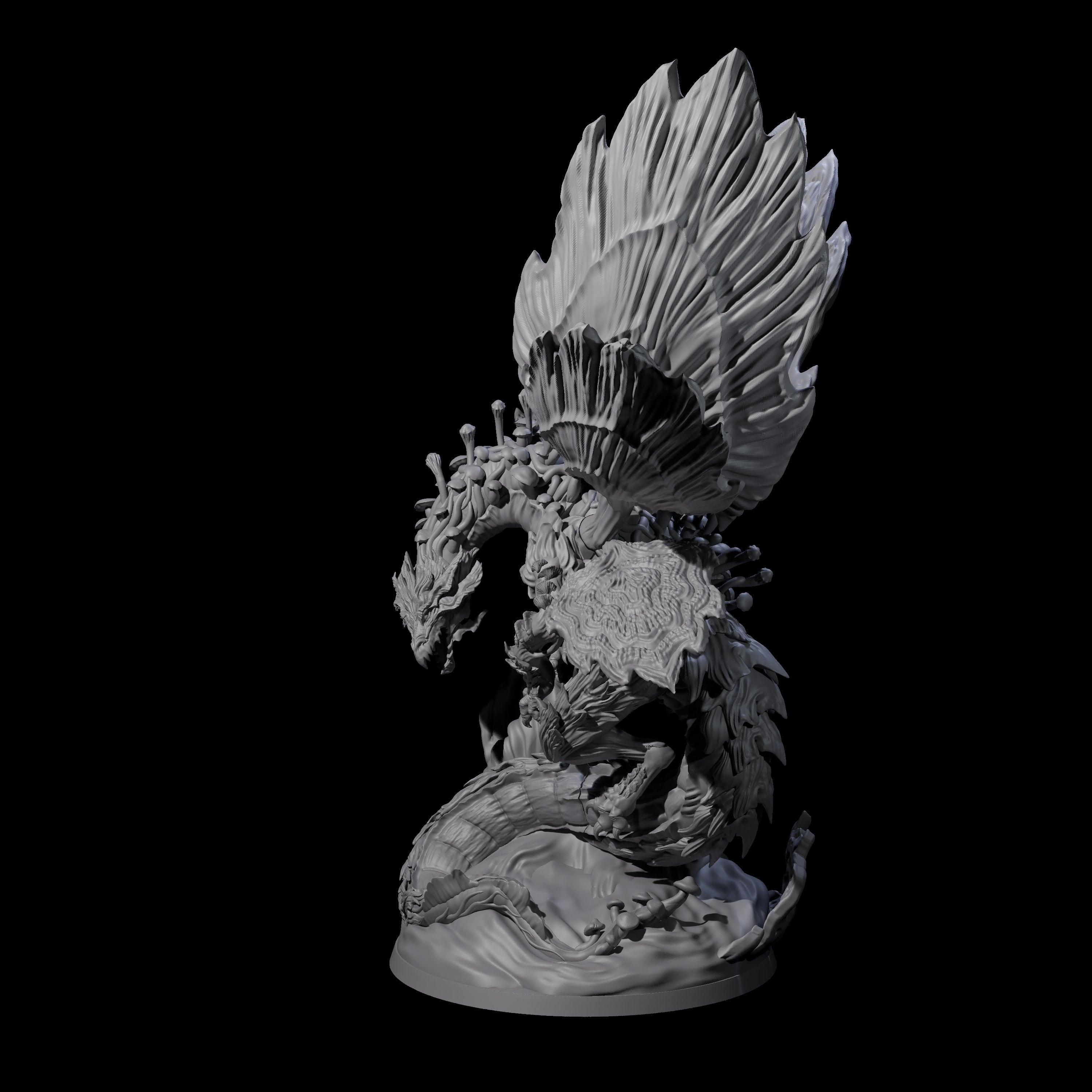 Majestic Fungal Dragon Miniature for Dungeons and Dragons, Pathfinder or other TTRPGs