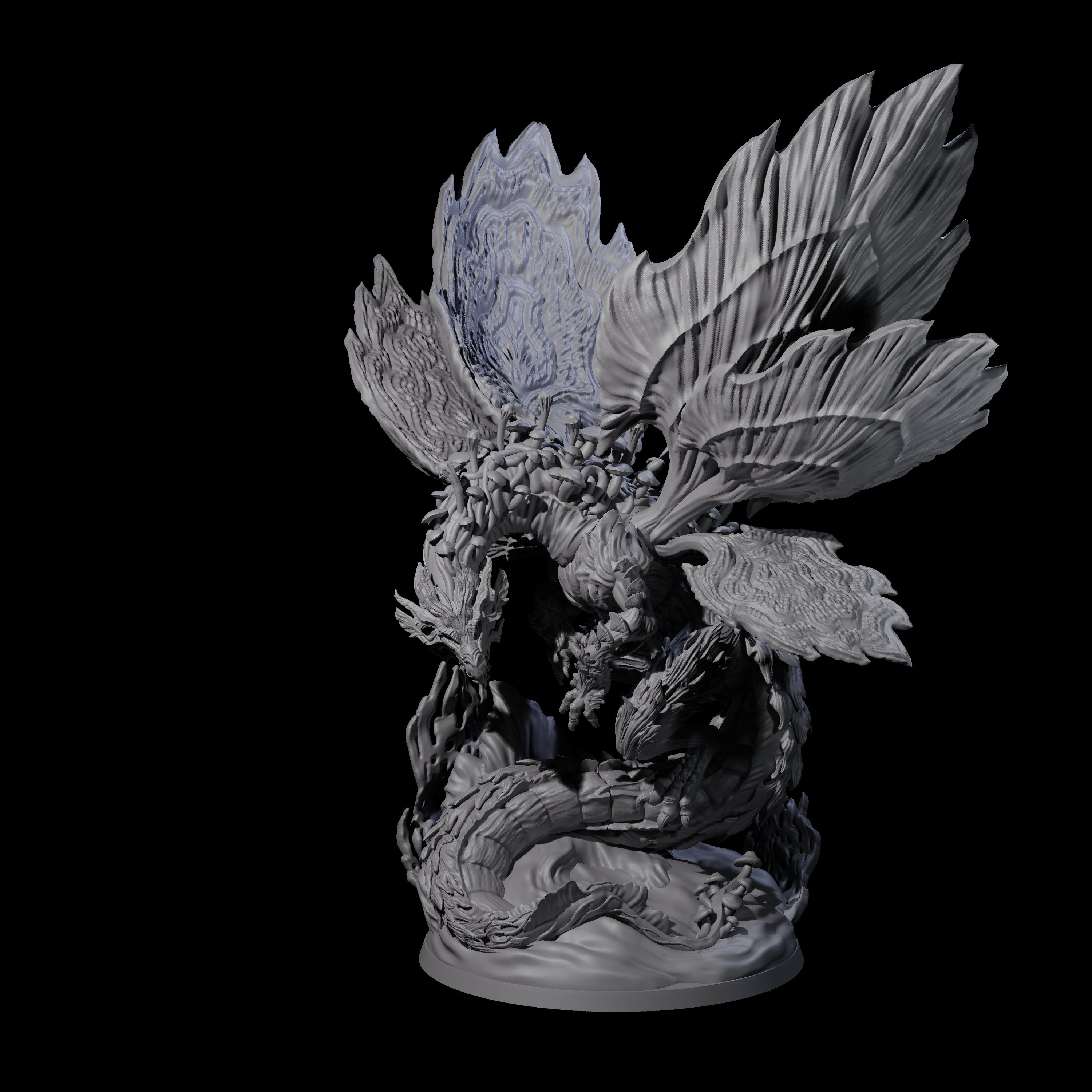 Majestic Fungal Dragon Miniature for Dungeons and Dragons, Pathfinder or other TTRPGs