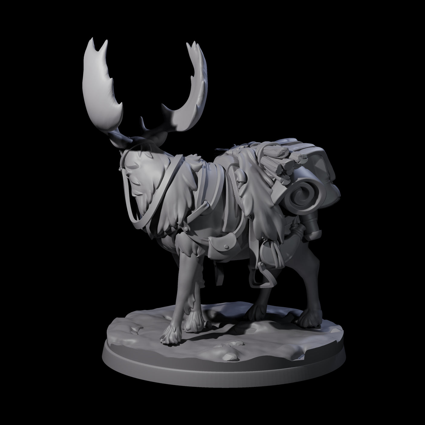 Majestic Ice Elk Miniature for Dungeons and Dragons, Pathfinder or other TTRPGs