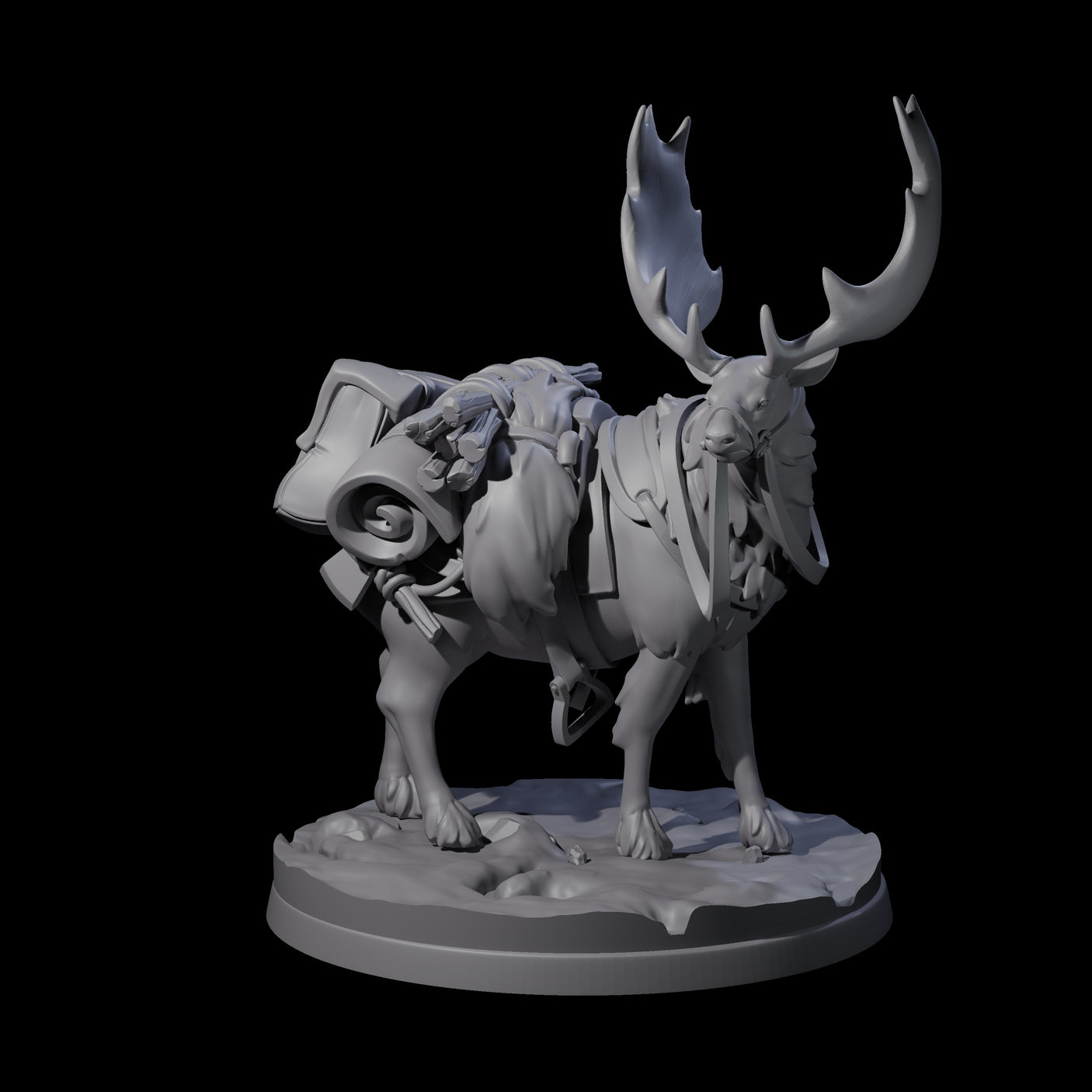 Majestic Ice Elk Miniature for Dungeons and Dragons, Pathfinder or other TTRPGs