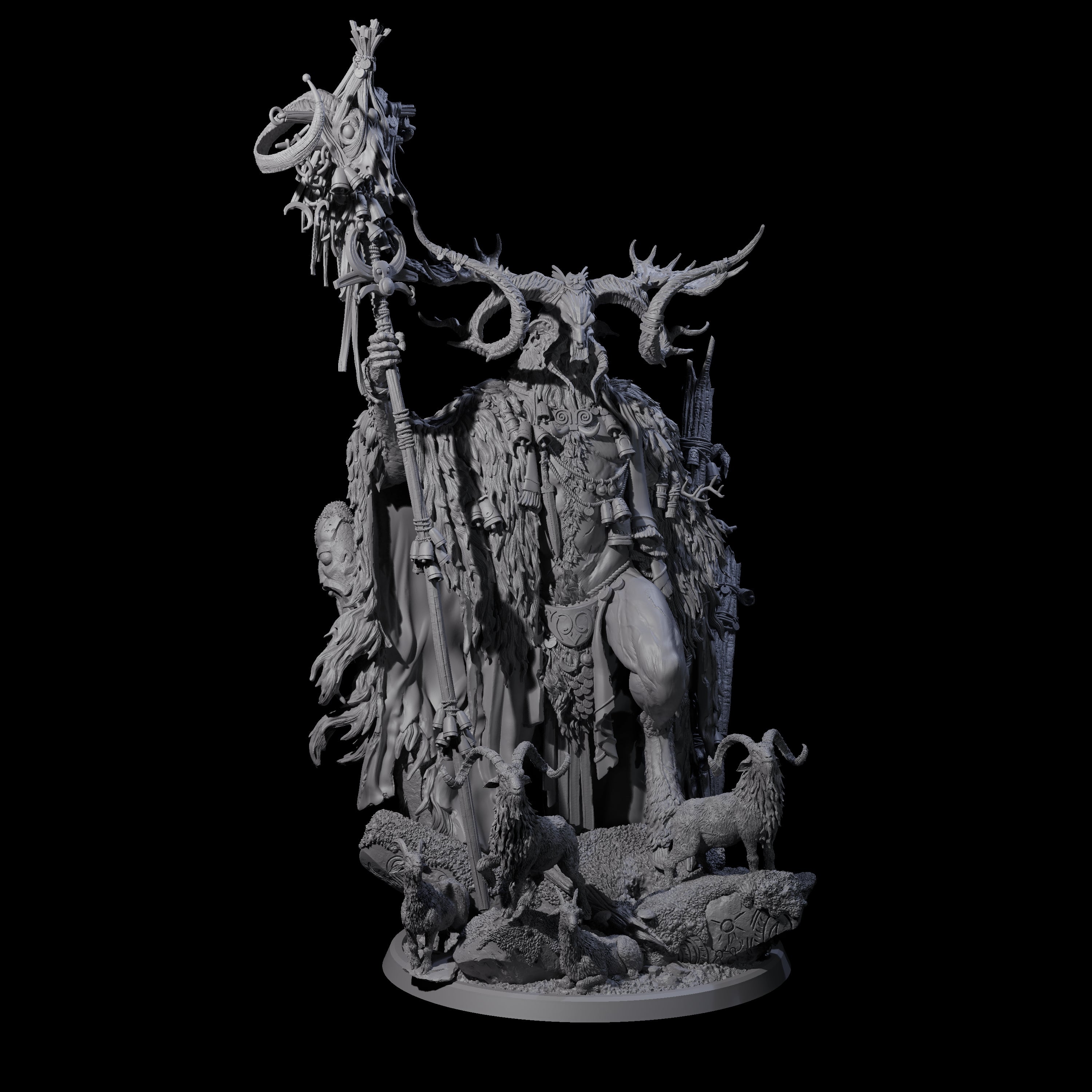 Majestic Pagan Lord of the Forest Miniature for Dungeons and Dragons, Pathfinder or other TTRPGs