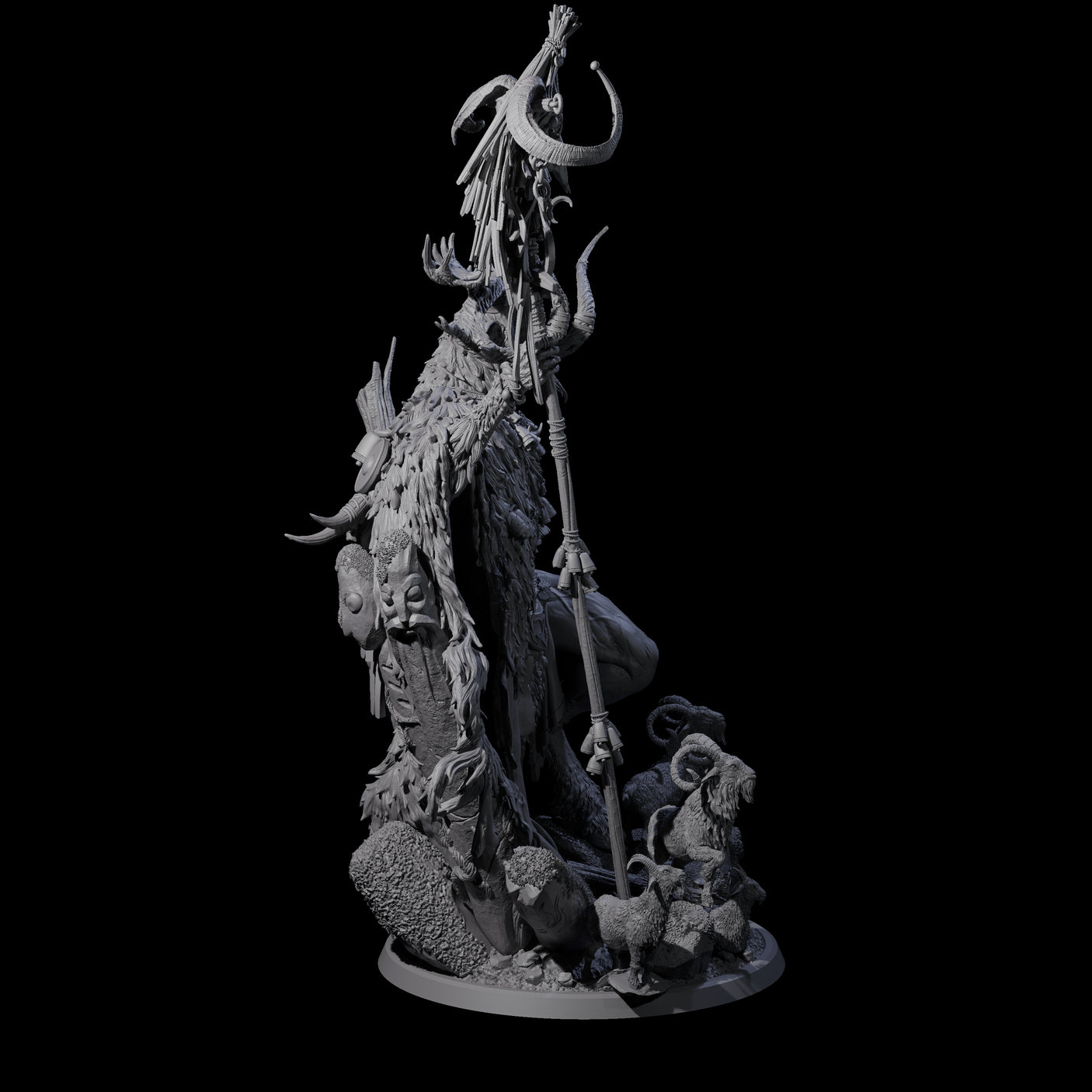 Majestic Pagan Lord of the Forest Miniature for Dungeons and Dragons, Pathfinder or other TTRPGs