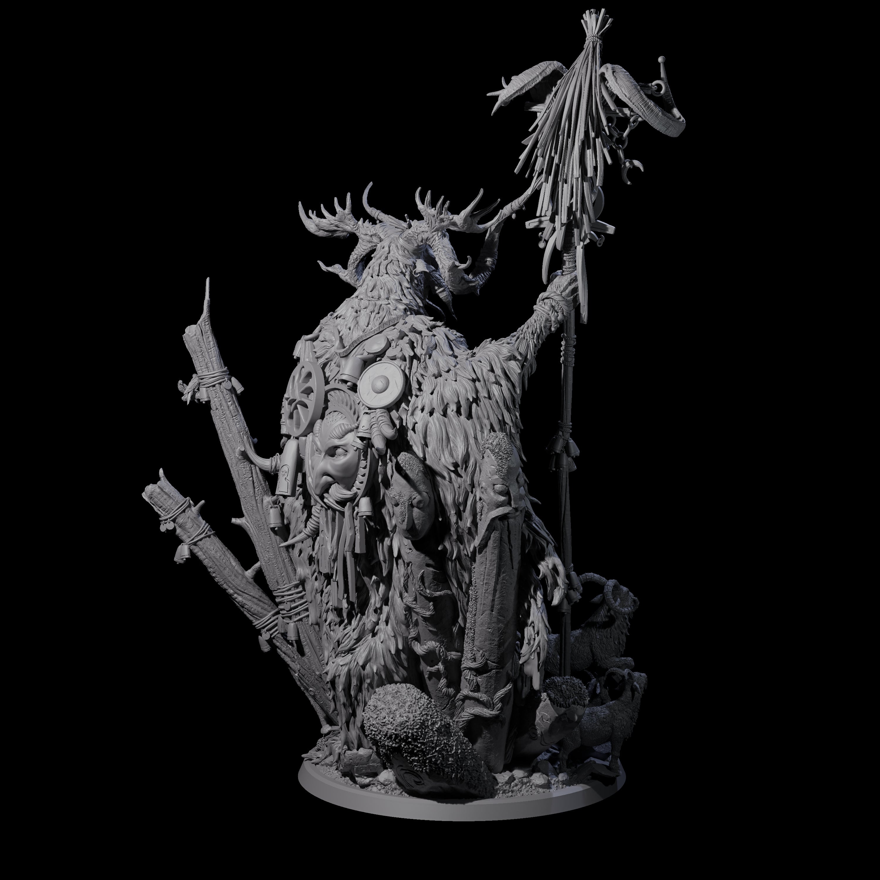 Majestic Pagan Lord of the Forest Miniature for Dungeons and Dragons, Pathfinder or other TTRPGs