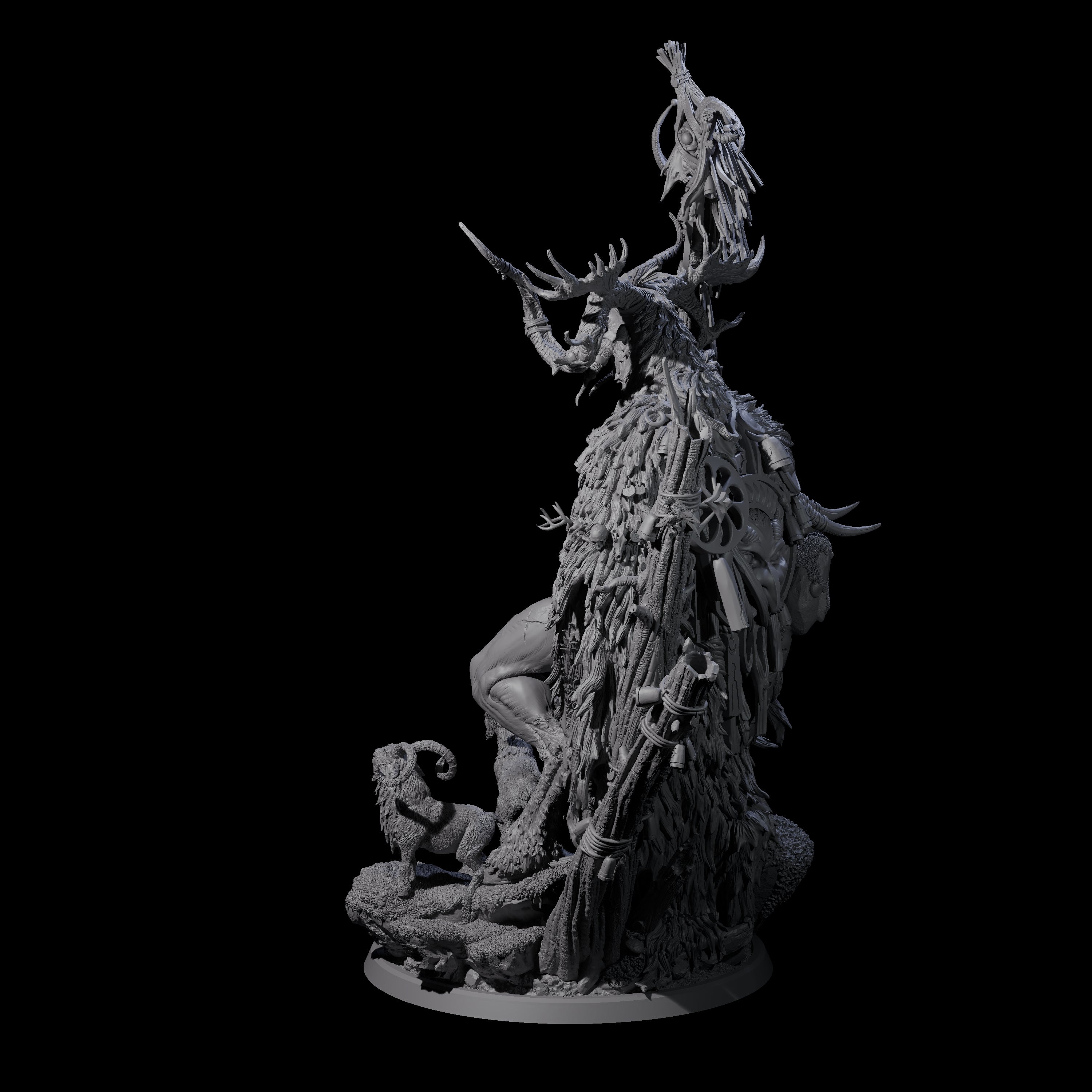 Majestic Pagan Lord of the Forest Miniature for Dungeons and Dragons, Pathfinder or other TTRPGs