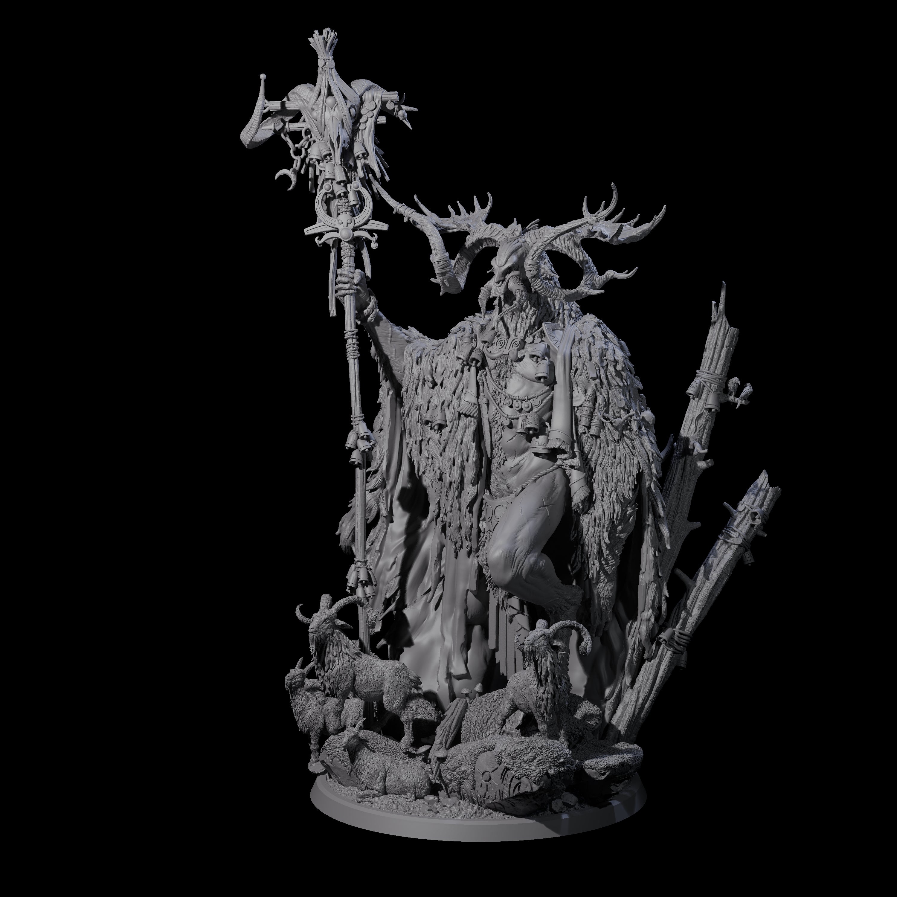 Majestic Pagan Lord of the Forest Miniature for Dungeons and Dragons, Pathfinder or other TTRPGs