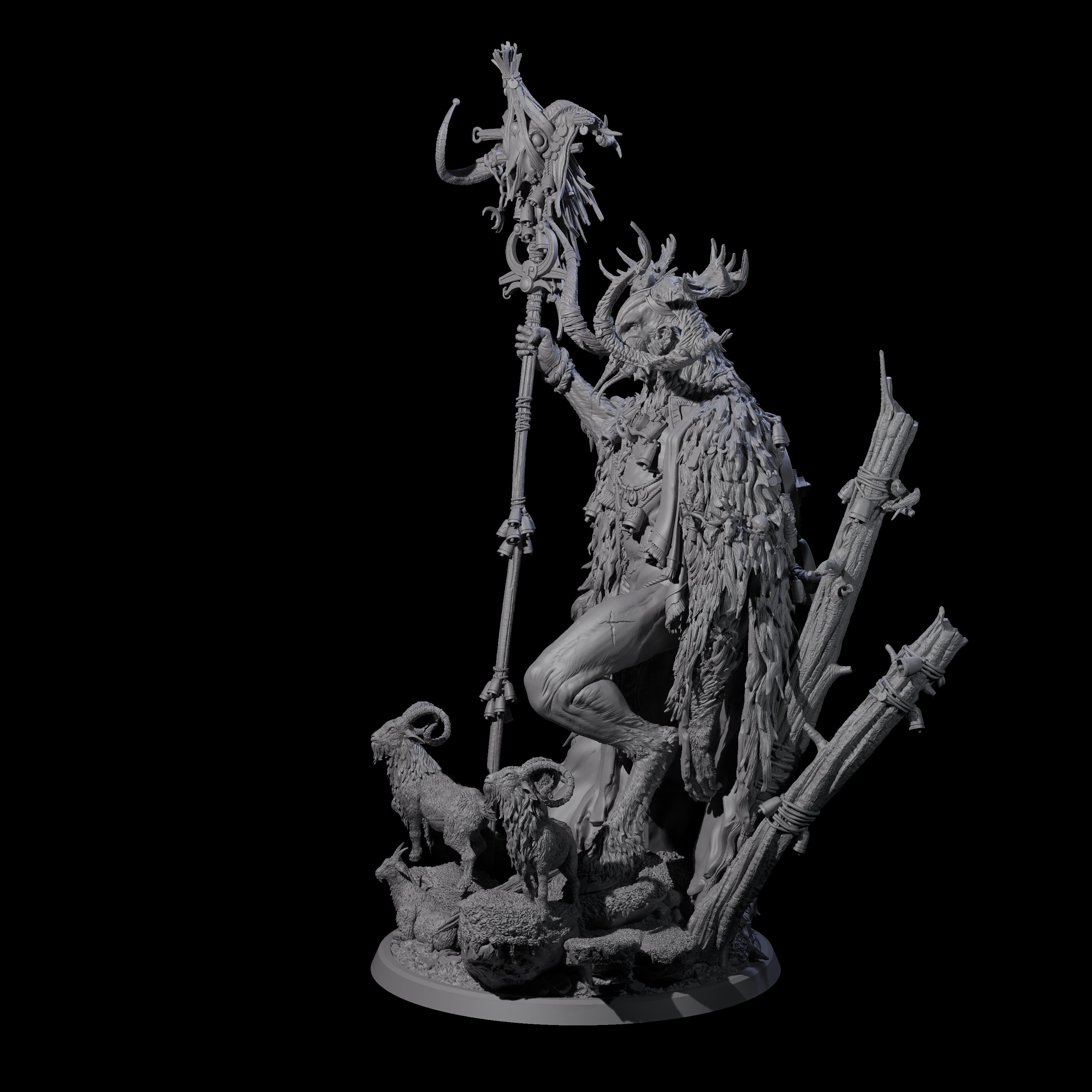Majestic Pagan Lord of the Forest Miniature for Dungeons and Dragons, Pathfinder or other TTRPGs