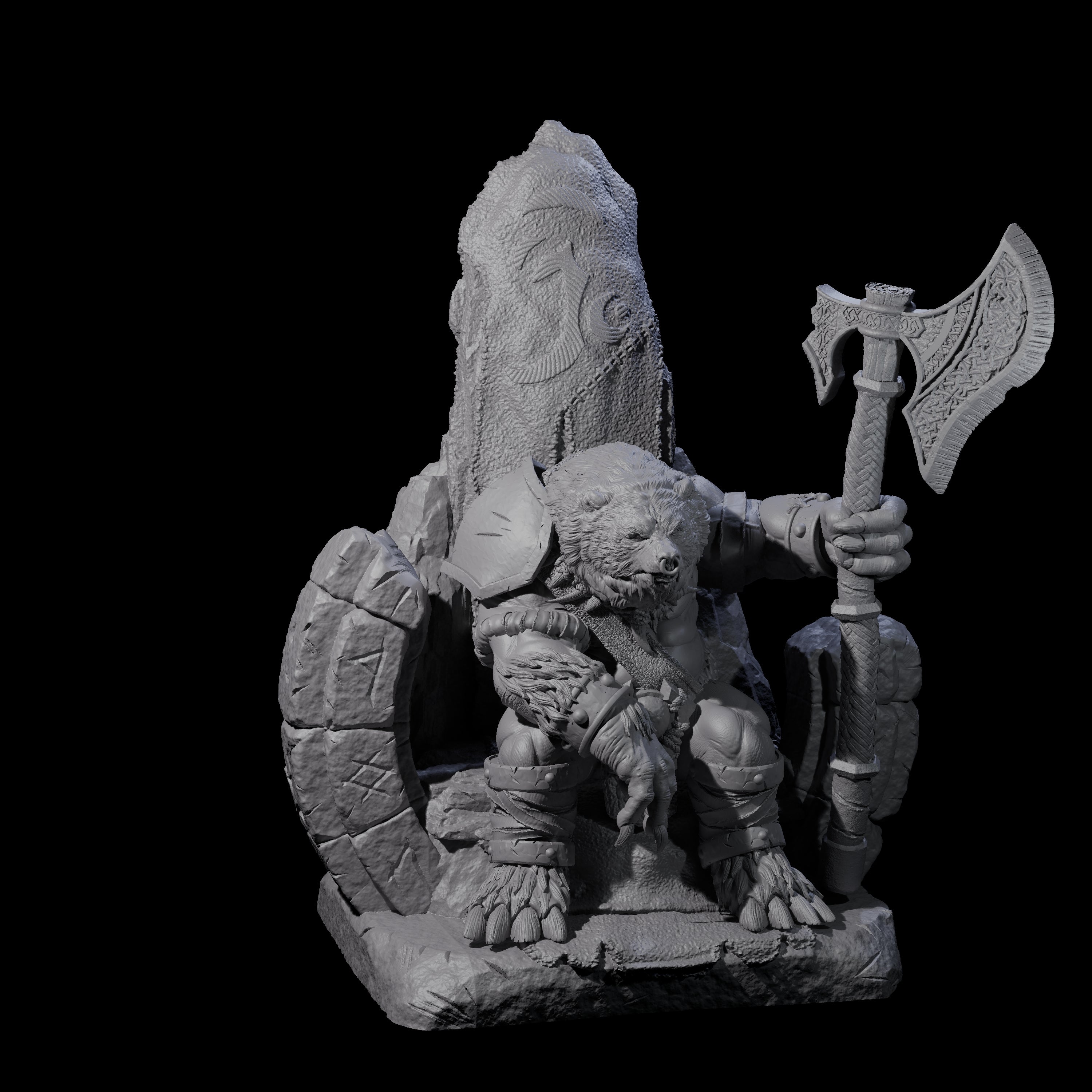 Majestic Ursine King Miniature for Dungeons and Dragons, Pathfinder or other TTRPGs