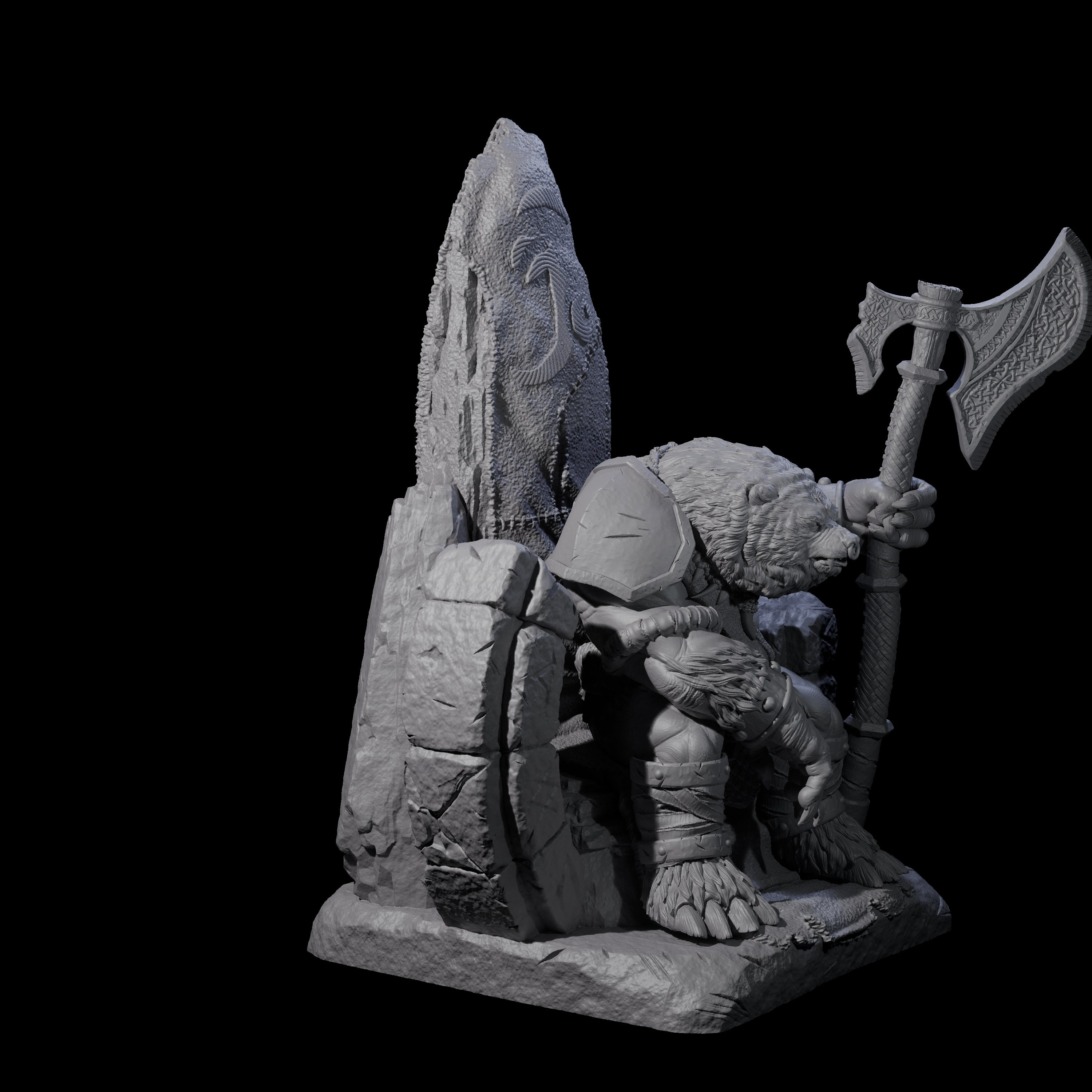 Majestic Ursine King Miniature for Dungeons and Dragons, Pathfinder or other TTRPGs