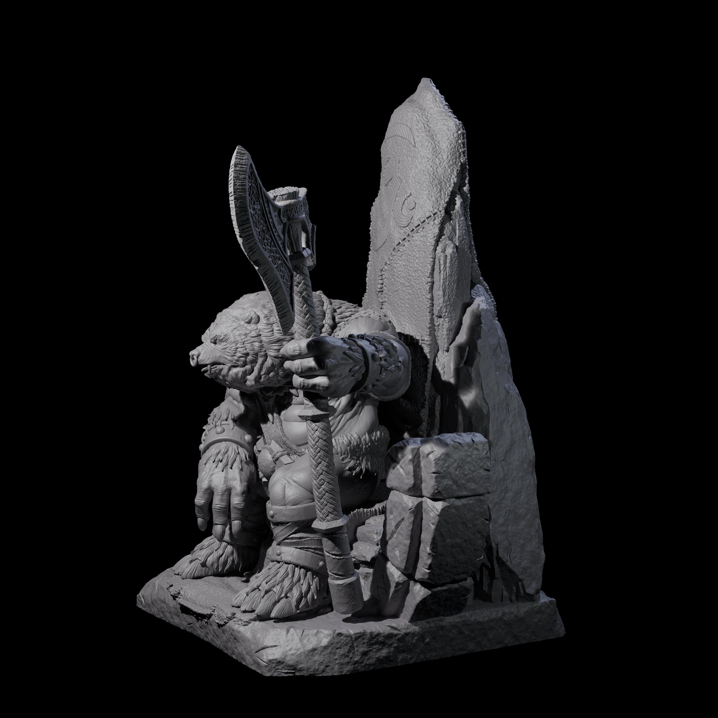 Majestic Ursine King Miniature for Dungeons and Dragons, Pathfinder or other TTRPGs