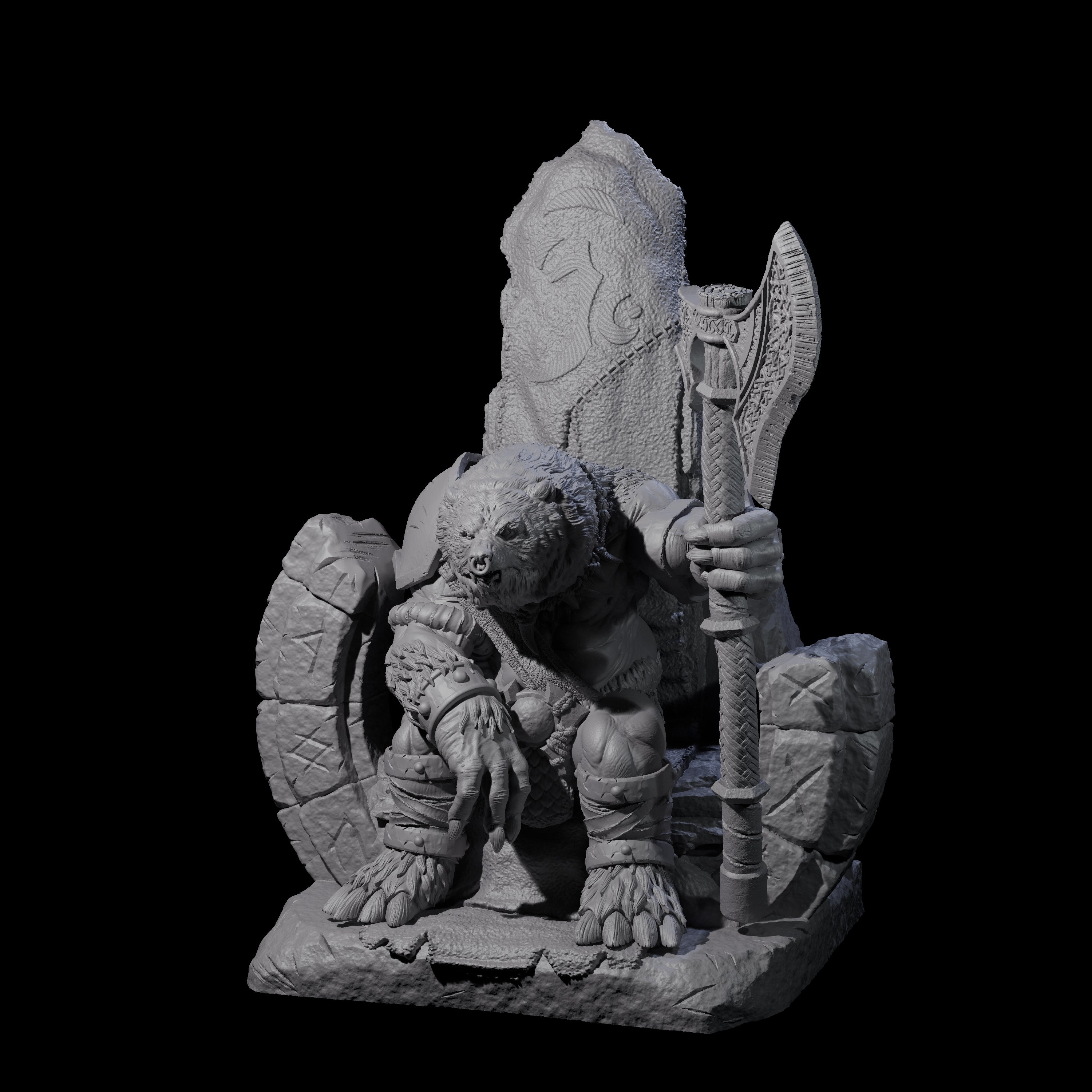 Majestic Ursine King Miniature for Dungeons and Dragons, Pathfinder or other TTRPGs