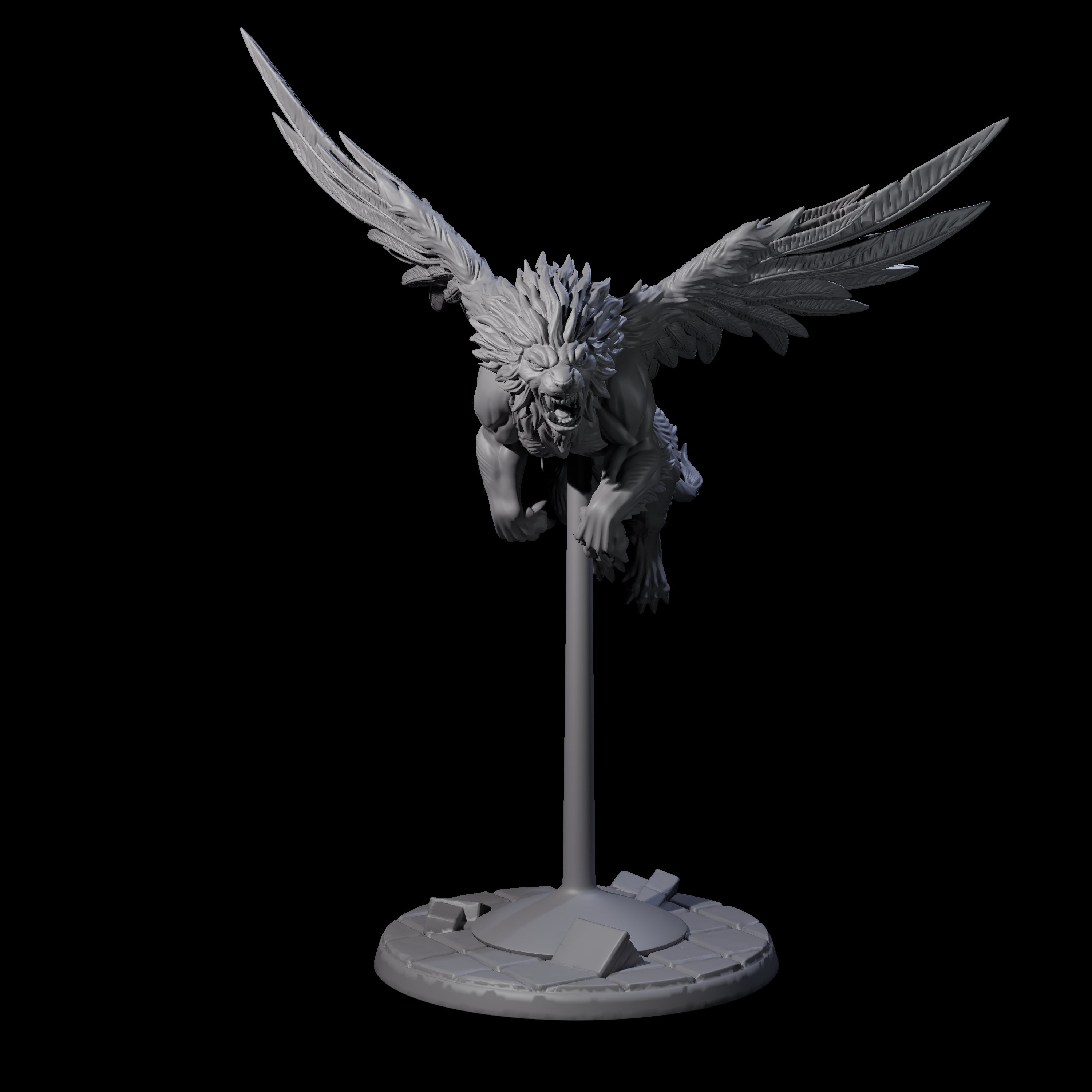 Majestic Winged Lion A Miniature for Dungeons and Dragons, Pathfinder or other TTRPGs