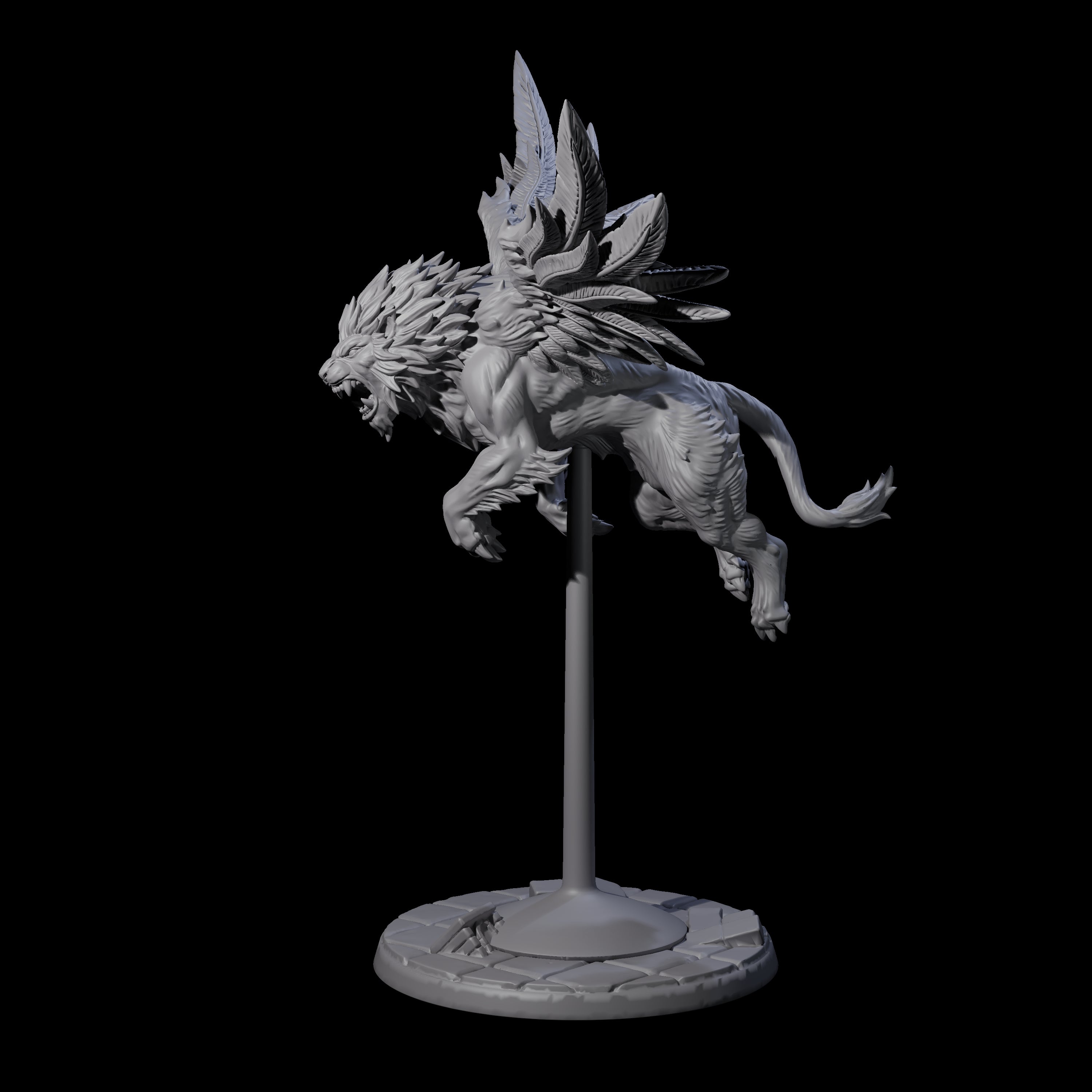 Majestic Winged Lion A Miniature for Dungeons and Dragons, Pathfinder or other TTRPGs