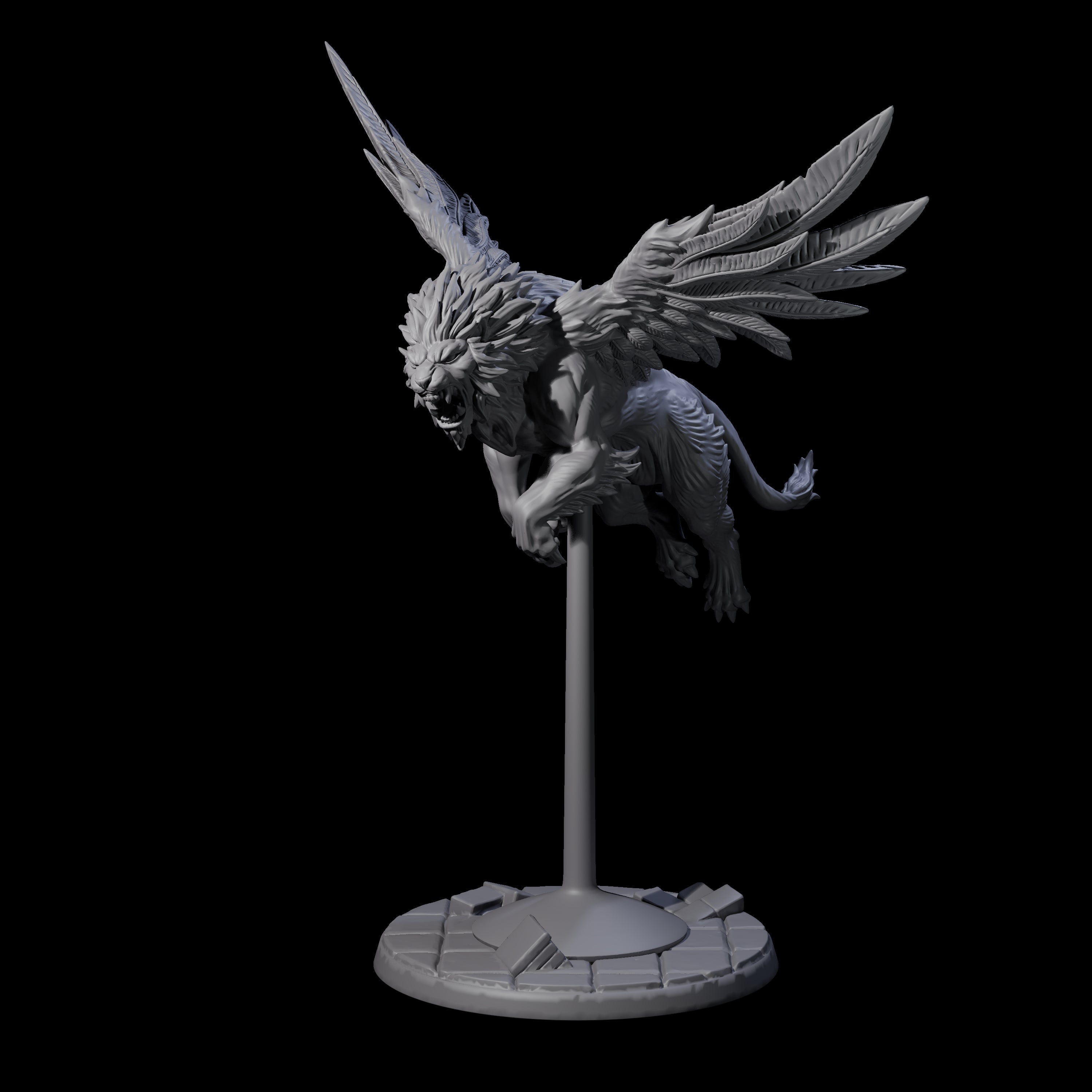 Majestic Winged Lion A Miniature for Dungeons and Dragons, Pathfinder or other TTRPGs