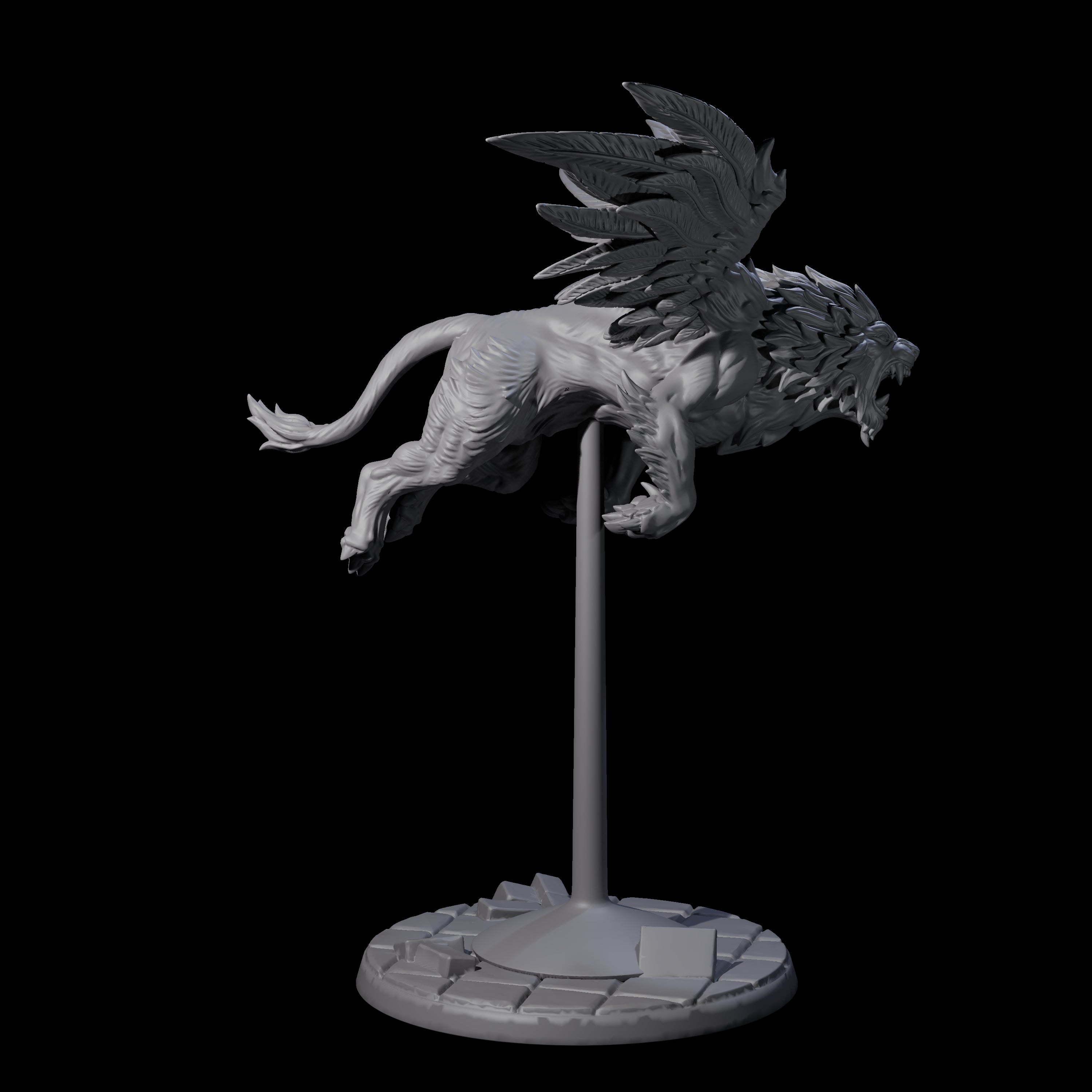Majestic Winged Lion B Miniature for Dungeons and Dragons, Pathfinder or other TTRPGs