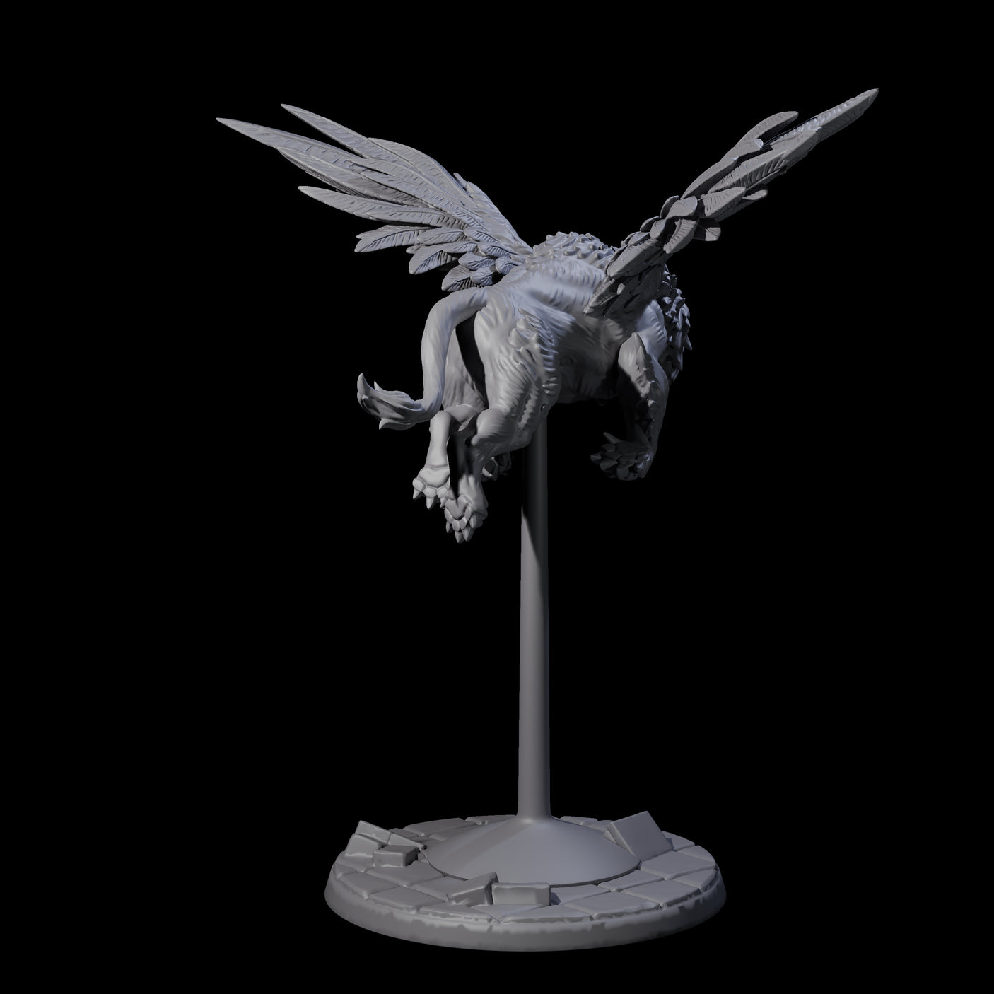 Majestic Winged Lion B Miniature for Dungeons and Dragons, Pathfinder or other TTRPGs