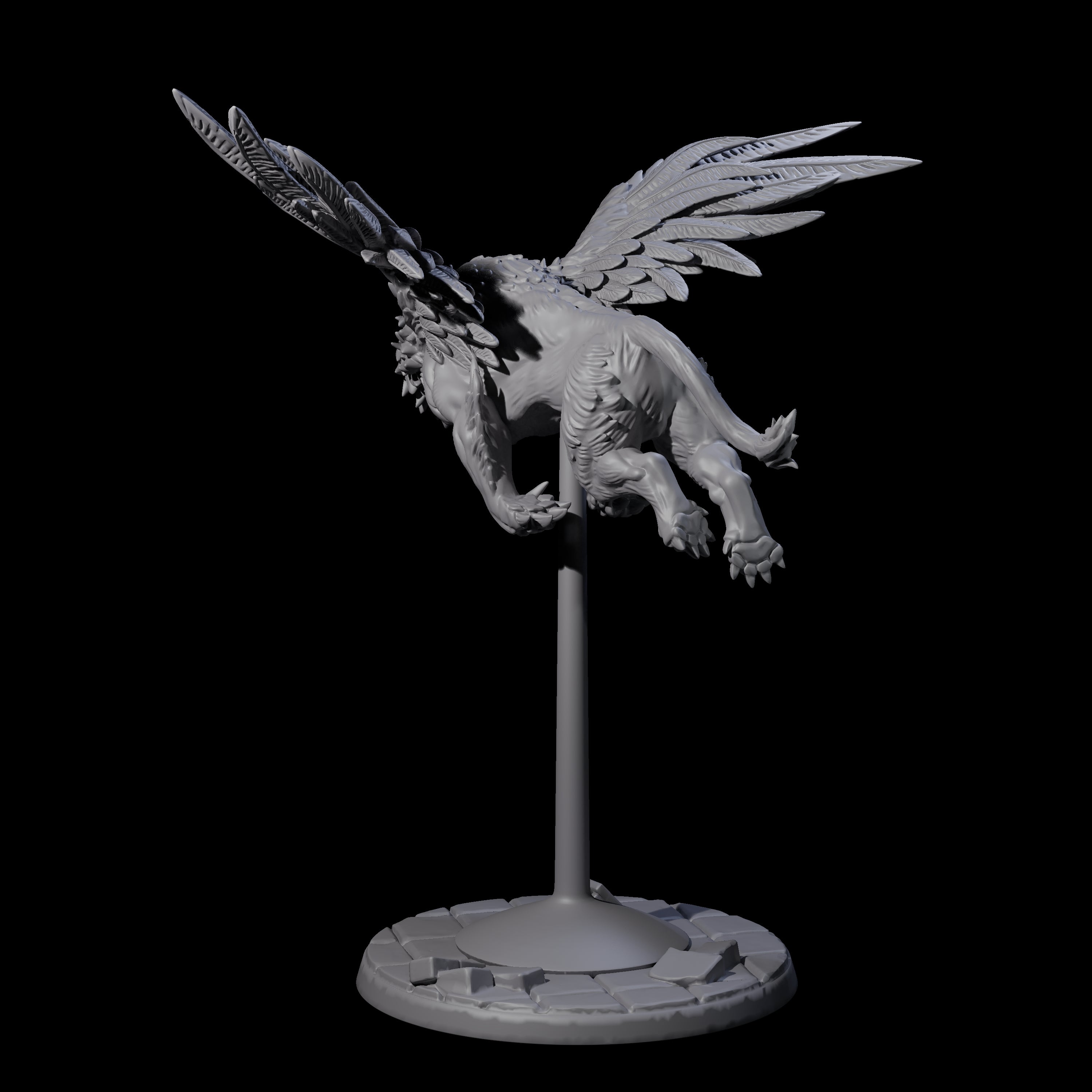 Majestic Winged Lion B Miniature for Dungeons and Dragons, Pathfinder or other TTRPGs