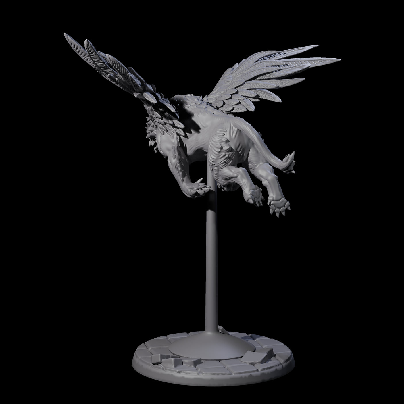 Majestic Winged Lion B Miniature for Dungeons and Dragons, Pathfinder or other TTRPGs