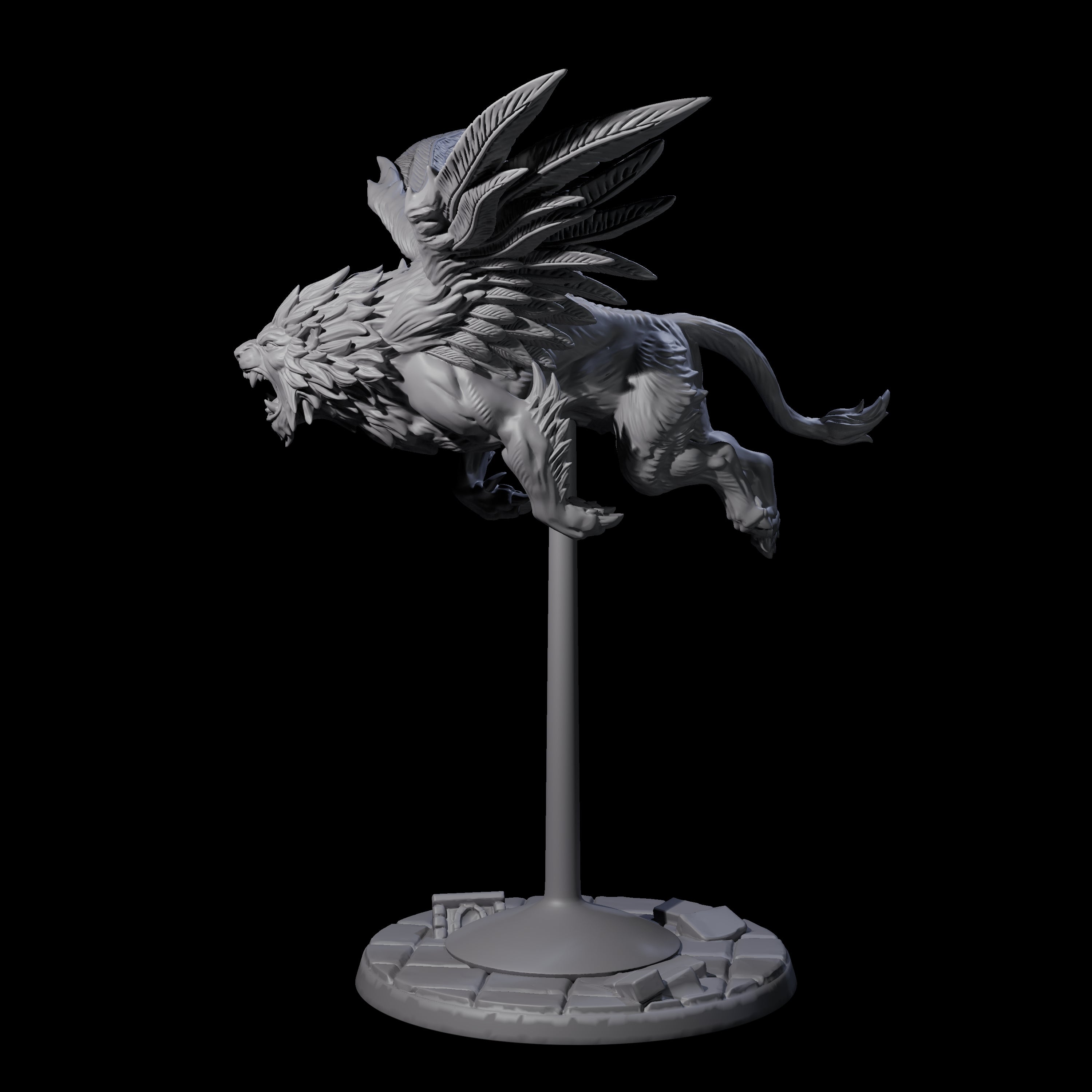 Majestic Winged Lion B Miniature for Dungeons and Dragons, Pathfinder or other TTRPGs