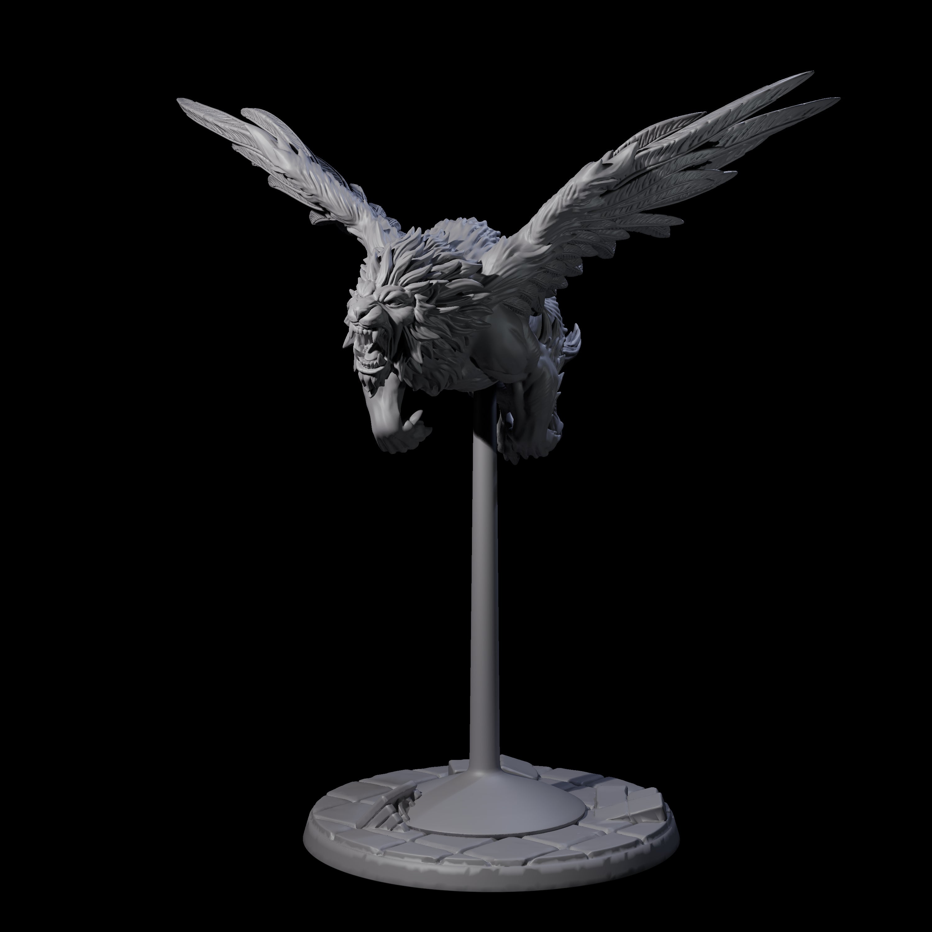 Majestic Winged Lion B Miniature for Dungeons and Dragons, Pathfinder or other TTRPGs