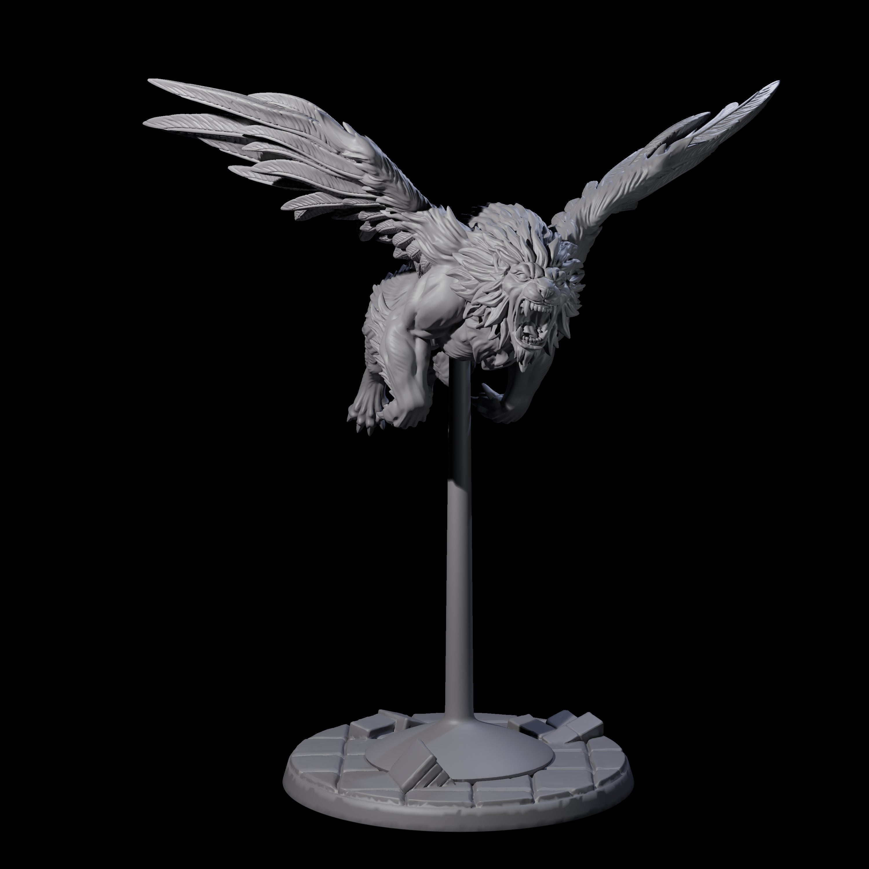 Majestic Winged Lion B Miniature for Dungeons and Dragons, Pathfinder or other TTRPGs