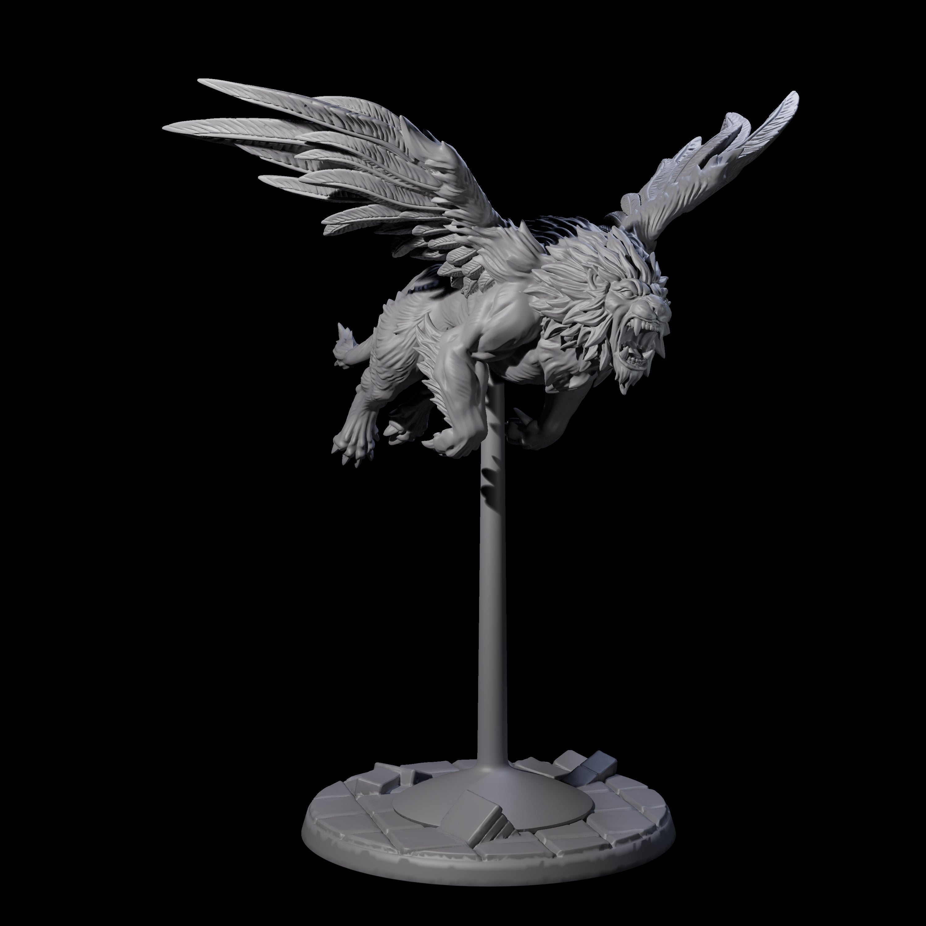 Majestic Winged Lion B Miniature for Dungeons and Dragons, Pathfinder or other TTRPGs