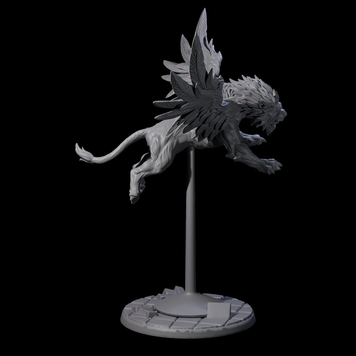 Majestic Winged Lion C Miniature for Dungeons and Dragons, Pathfinder or other TTRPGs