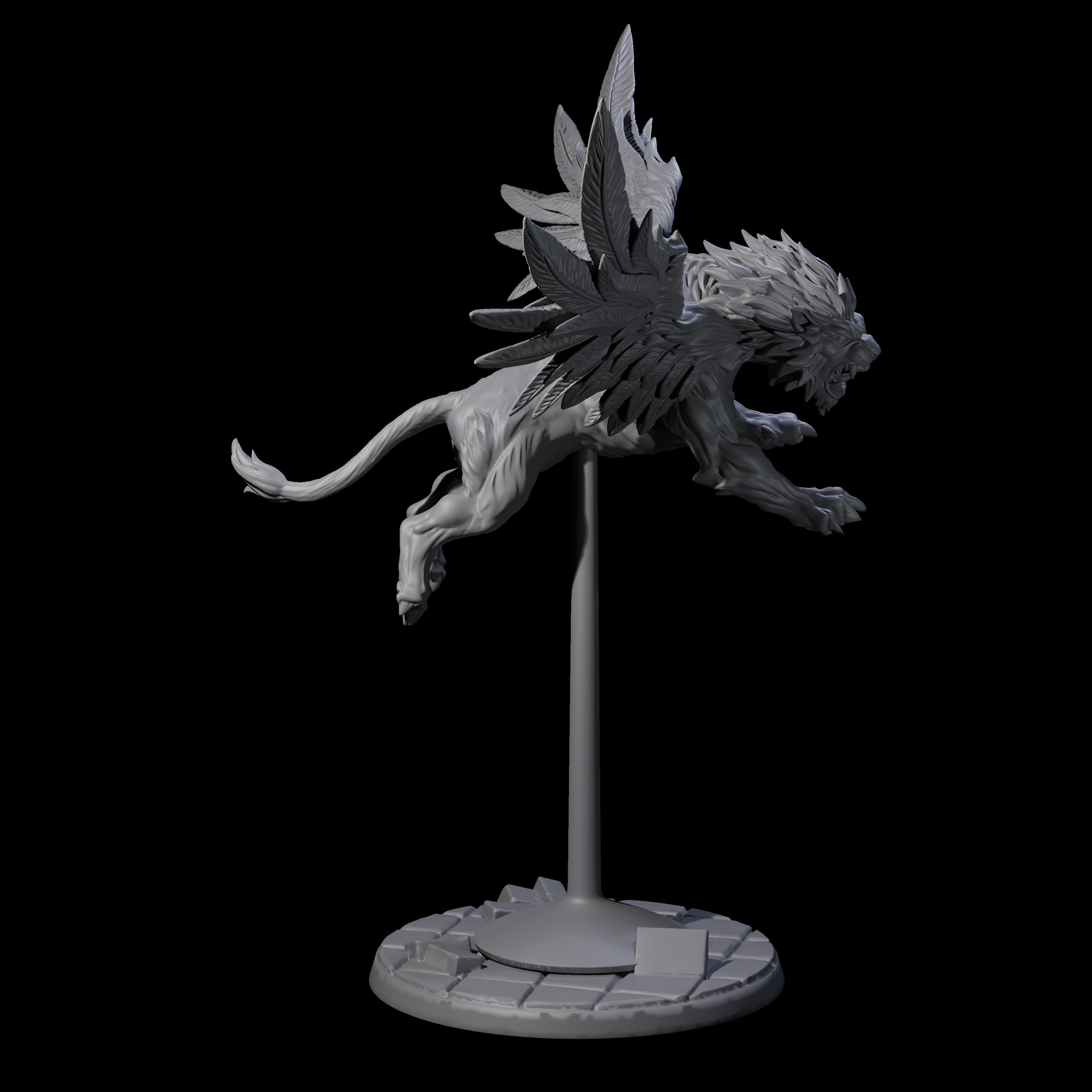 Majestic Winged Lion C Miniature for Dungeons and Dragons, Pathfinder or other TTRPGs