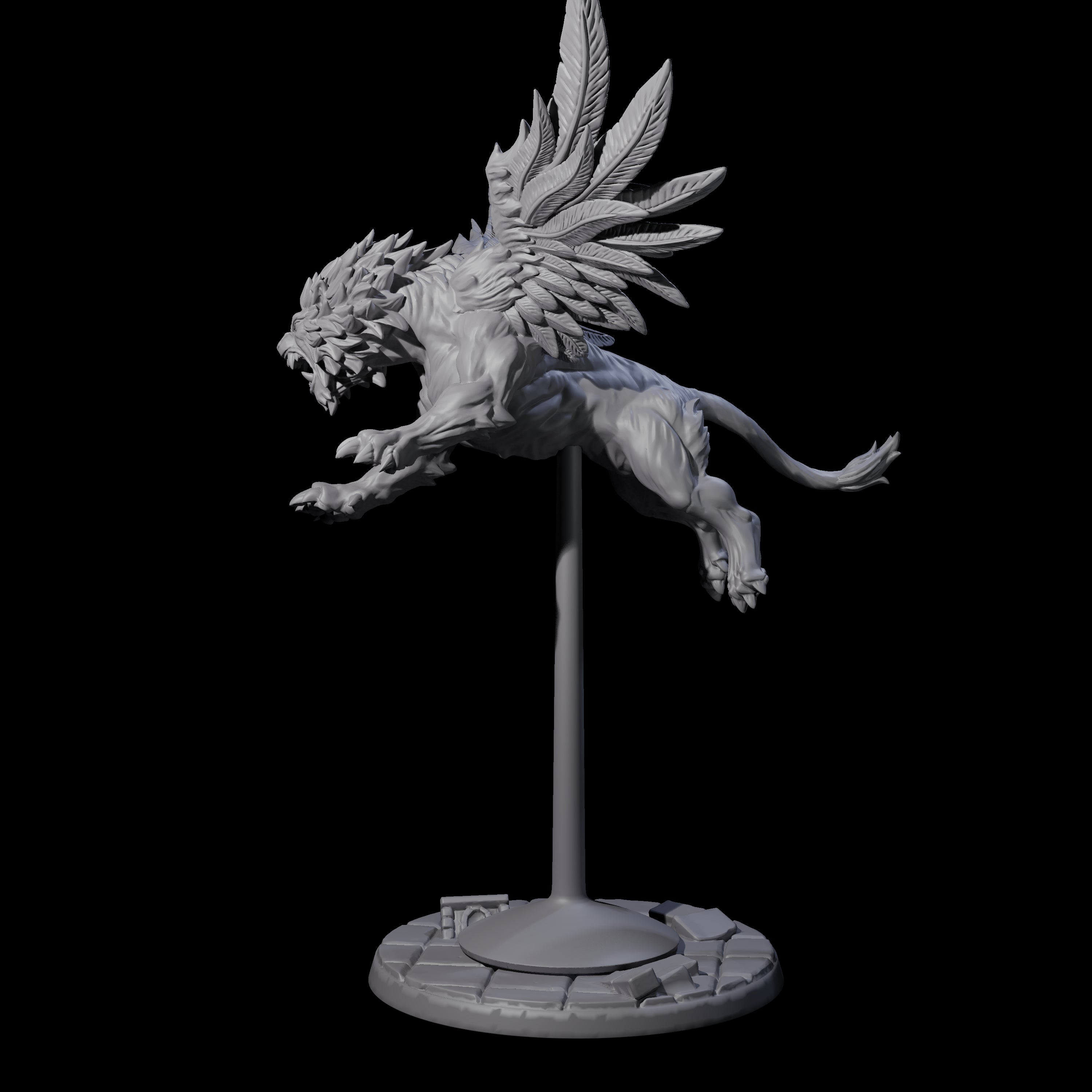 Majestic Winged Lion C Miniature for Dungeons and Dragons, Pathfinder or other TTRPGs
