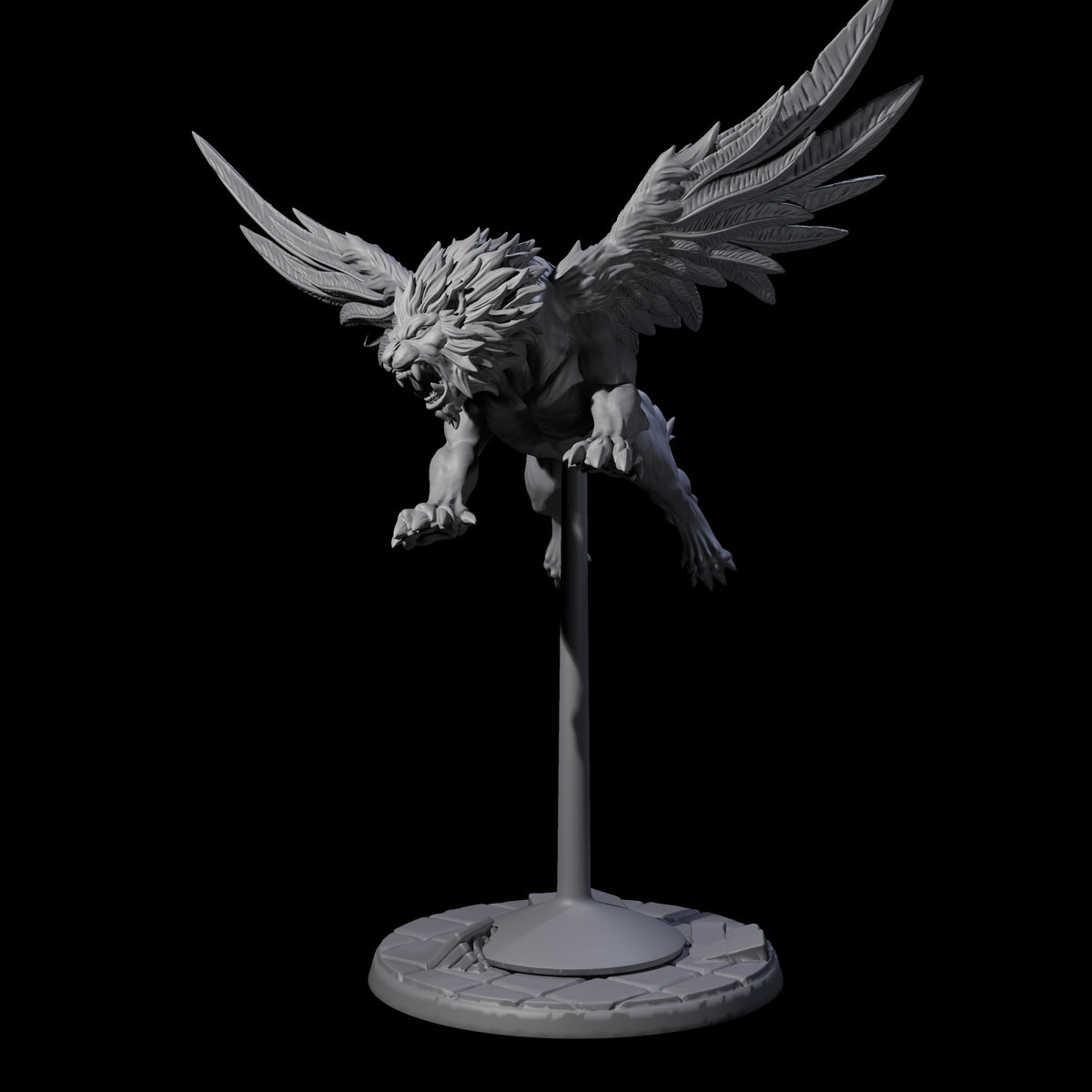 Majestic Winged Lion C Miniature for Dungeons and Dragons, Pathfinder or other TTRPGs