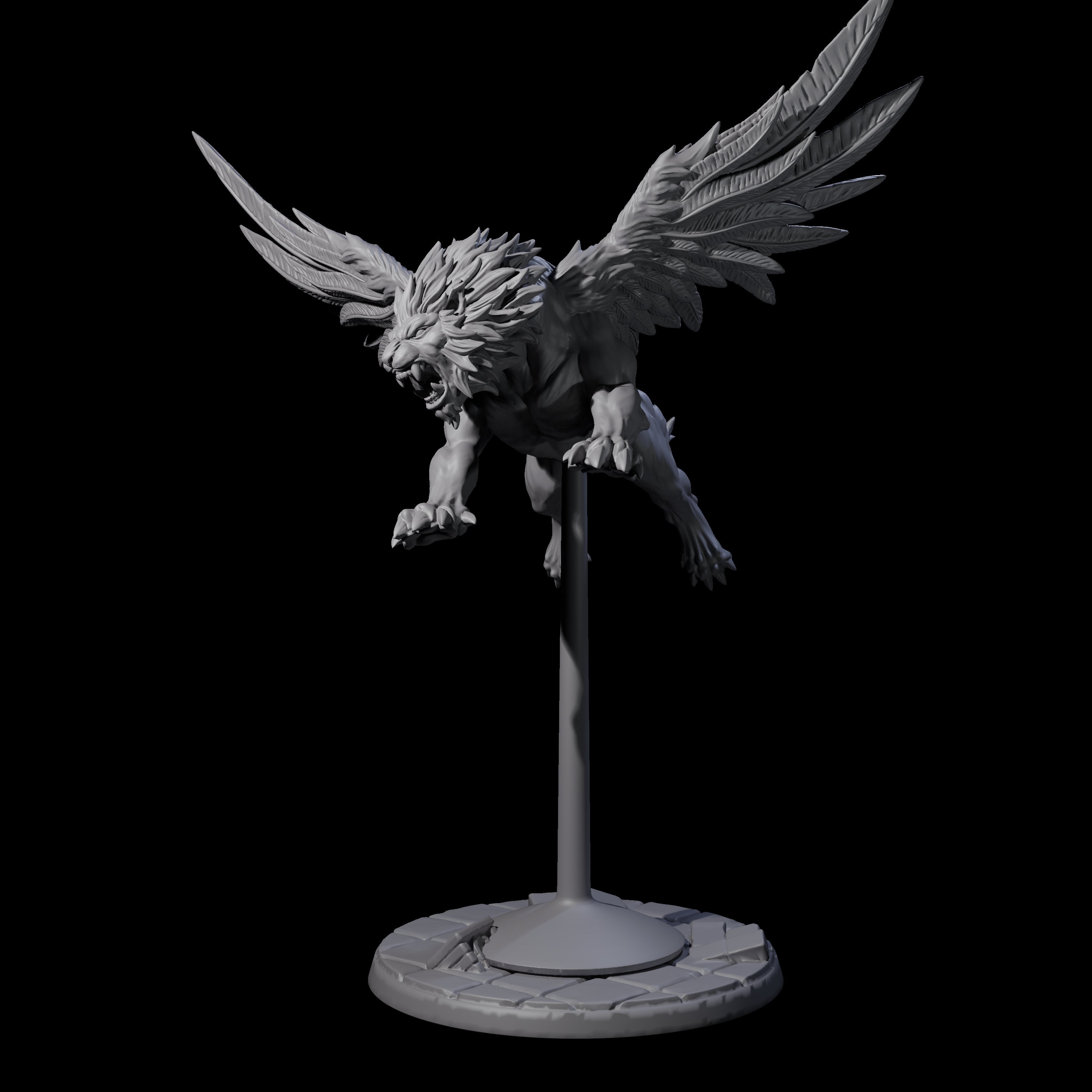 Majestic Winged Lion C Miniature for Dungeons and Dragons, Pathfinder or other TTRPGs