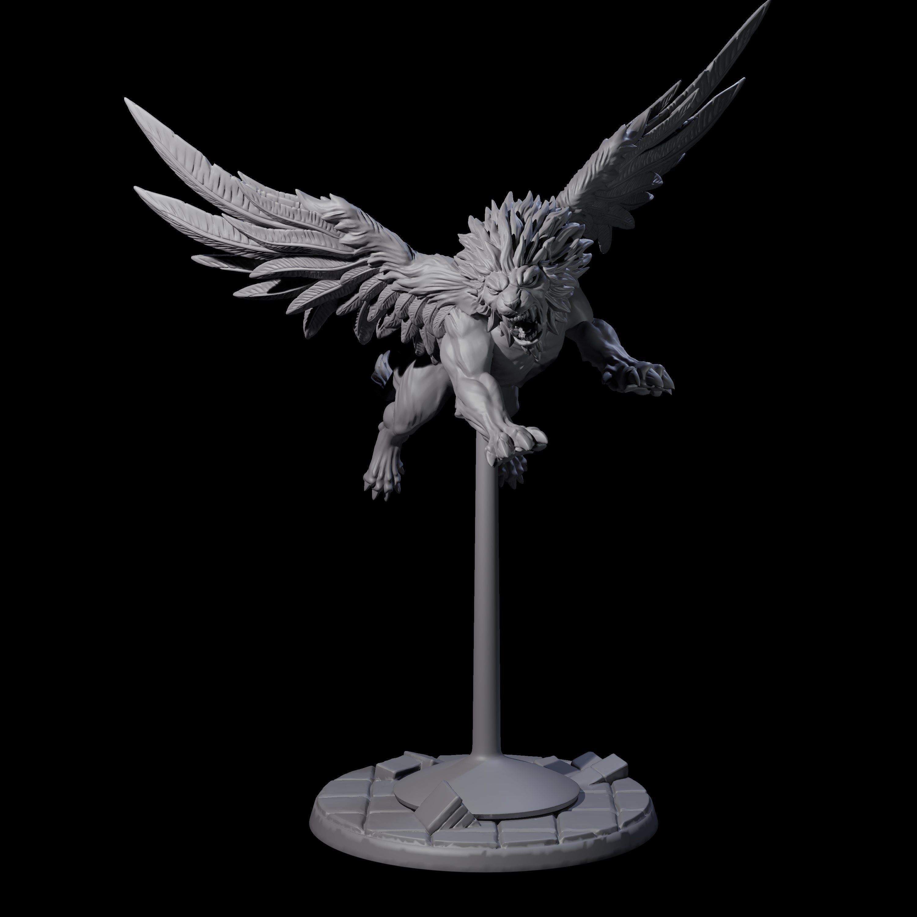 Majestic Winged Lion C Miniature for Dungeons and Dragons, Pathfinder or other TTRPGs