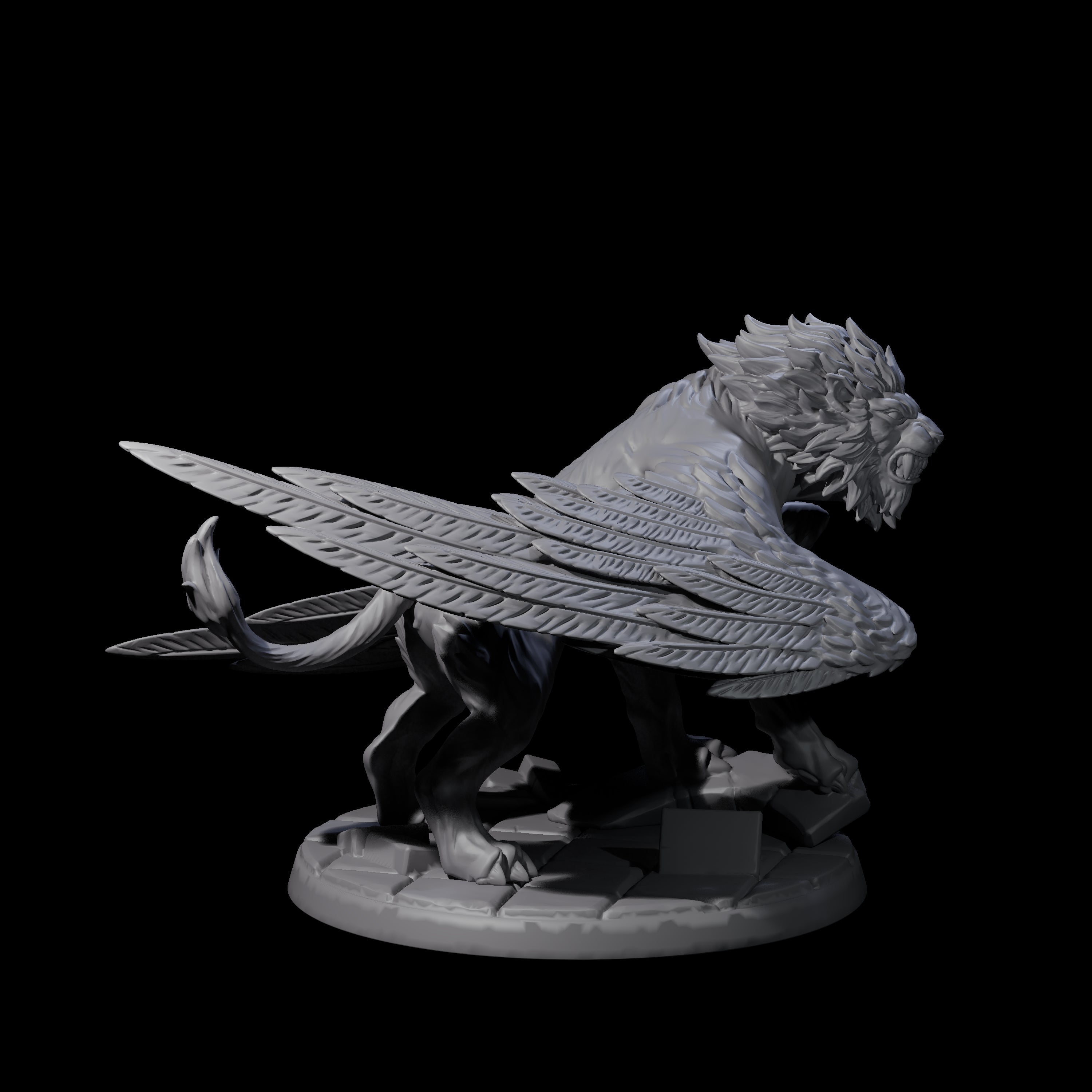 Majestic Winged Lion D Miniature for Dungeons and Dragons, Pathfinder or other TTRPGs