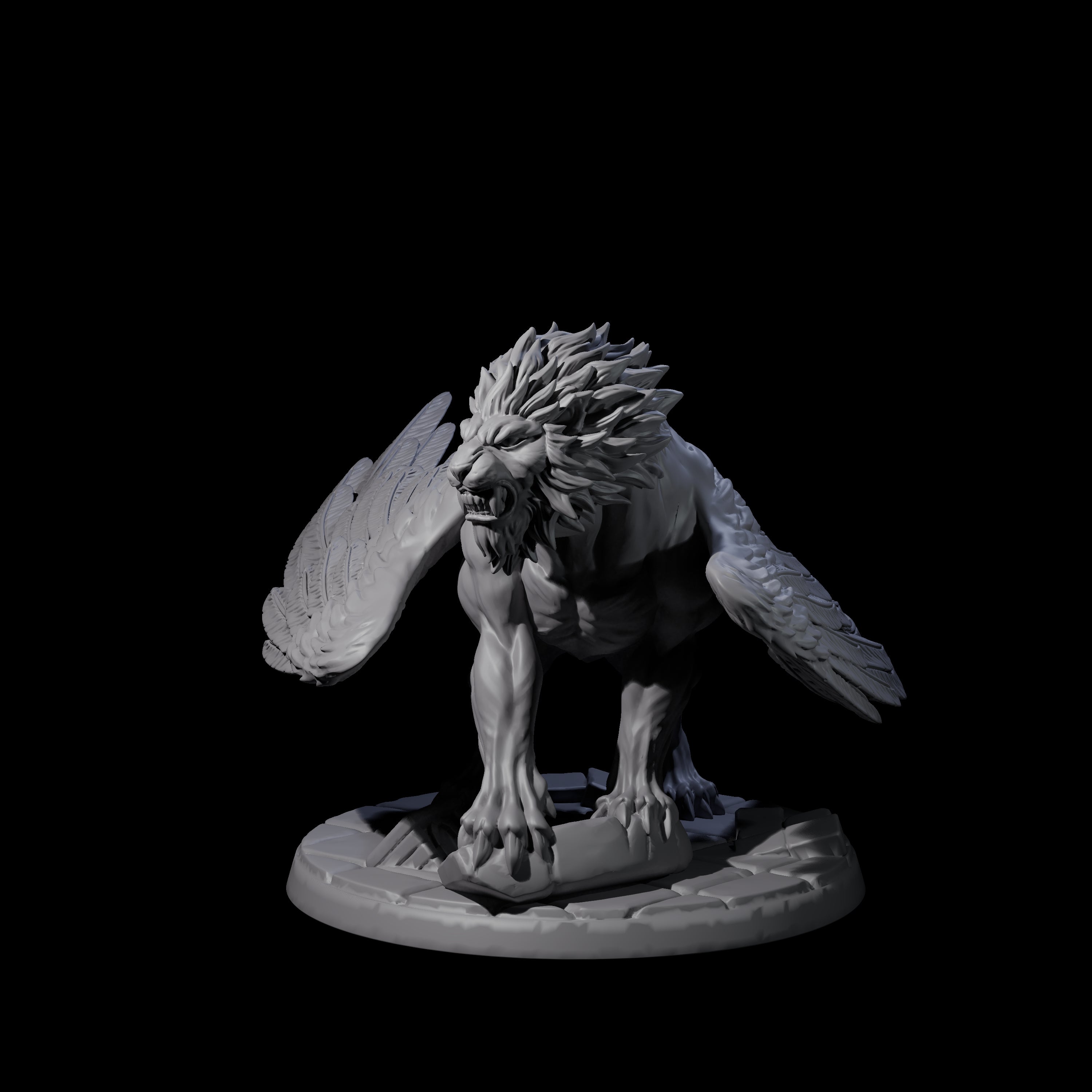 Majestic Winged Lion D Miniature for Dungeons and Dragons, Pathfinder or other TTRPGs