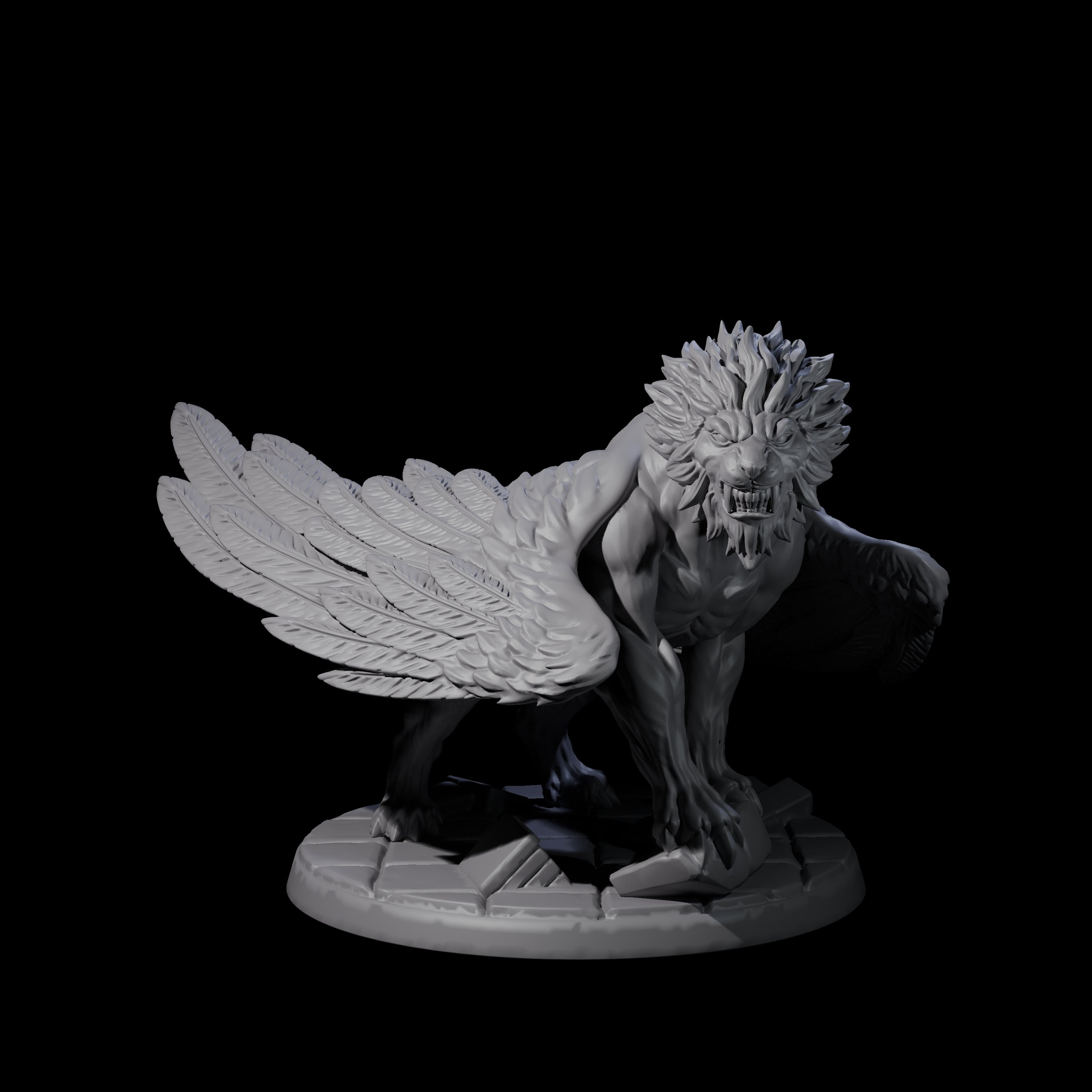 Majestic Winged Lion D Miniature for Dungeons and Dragons, Pathfinder or other TTRPGs
