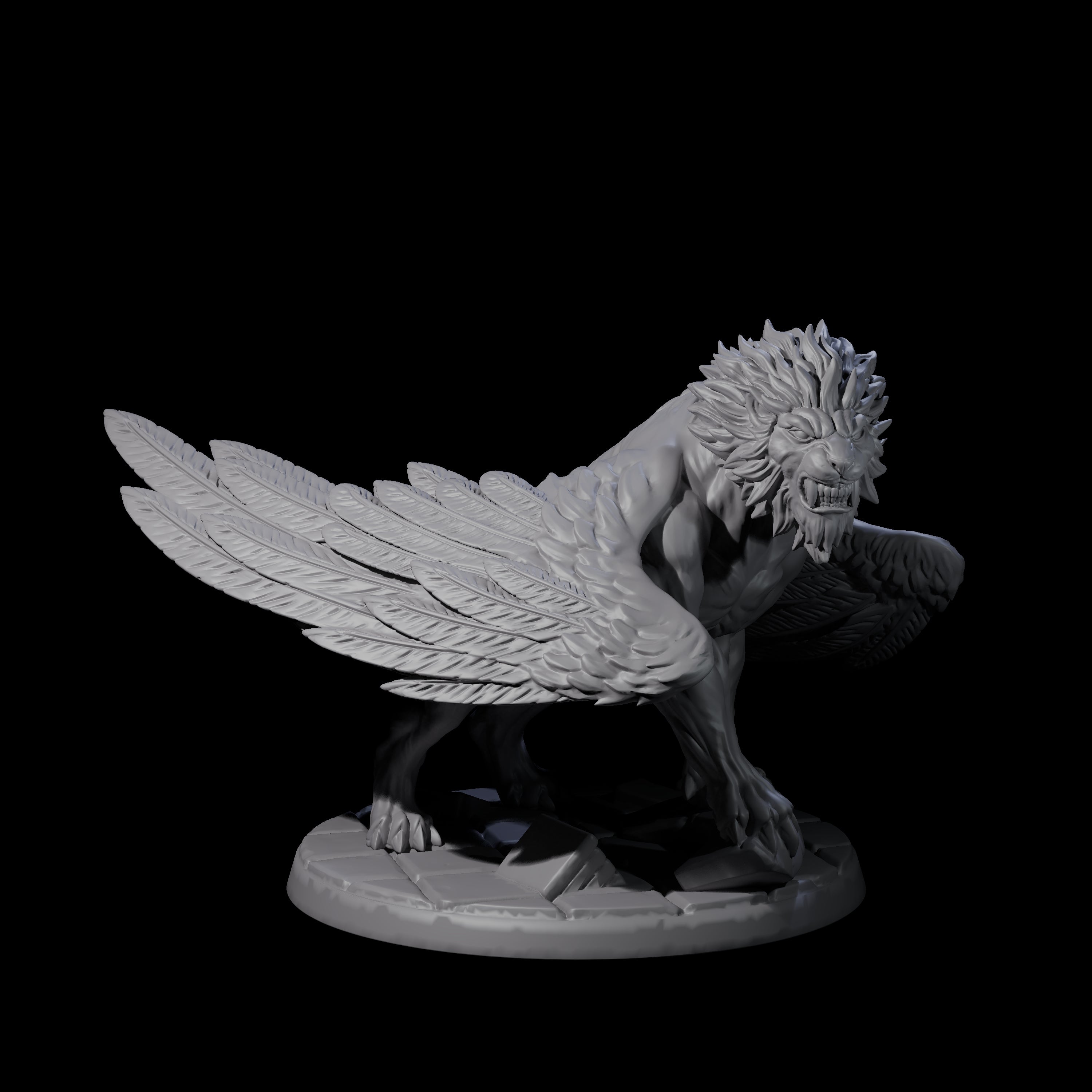 Majestic Winged Lion D Miniature for Dungeons and Dragons, Pathfinder or other TTRPGs