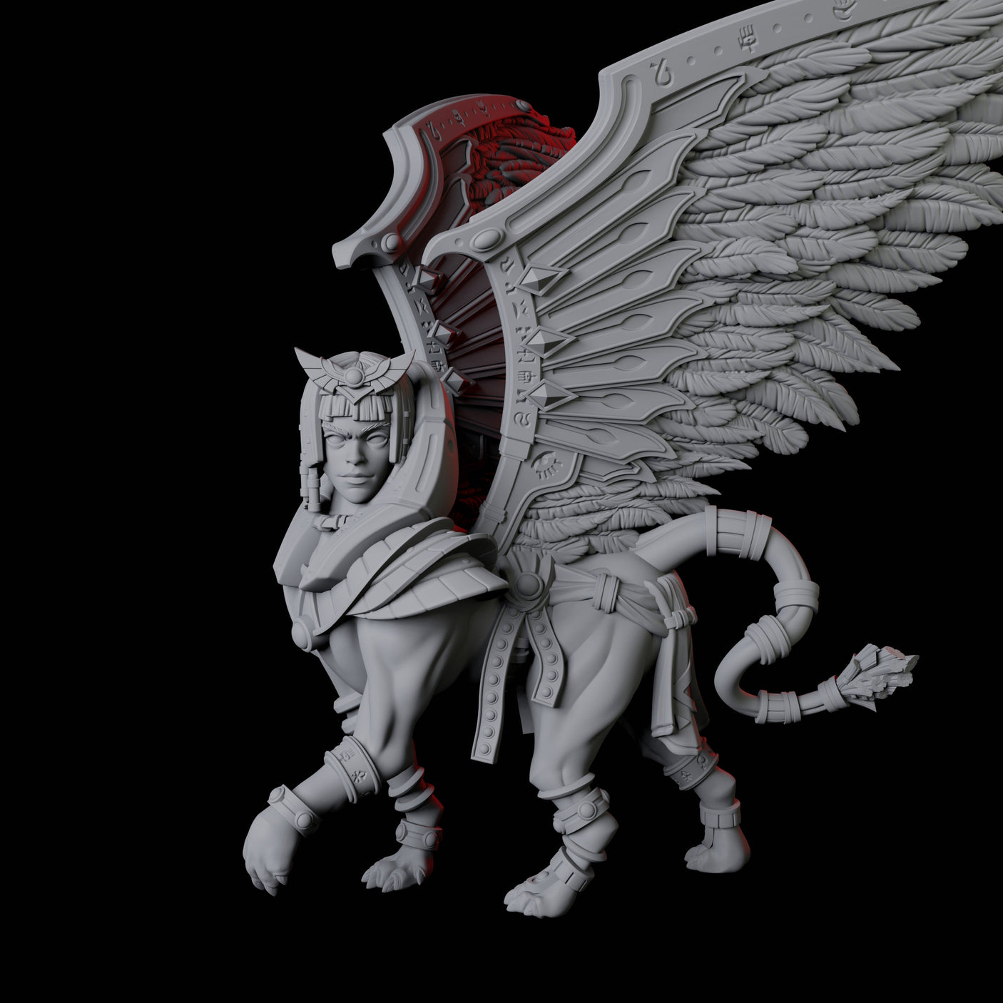 Majestic Winged Sphinx Miniature for Dungeons and Dragons, Pathfinder or other TTRPGs