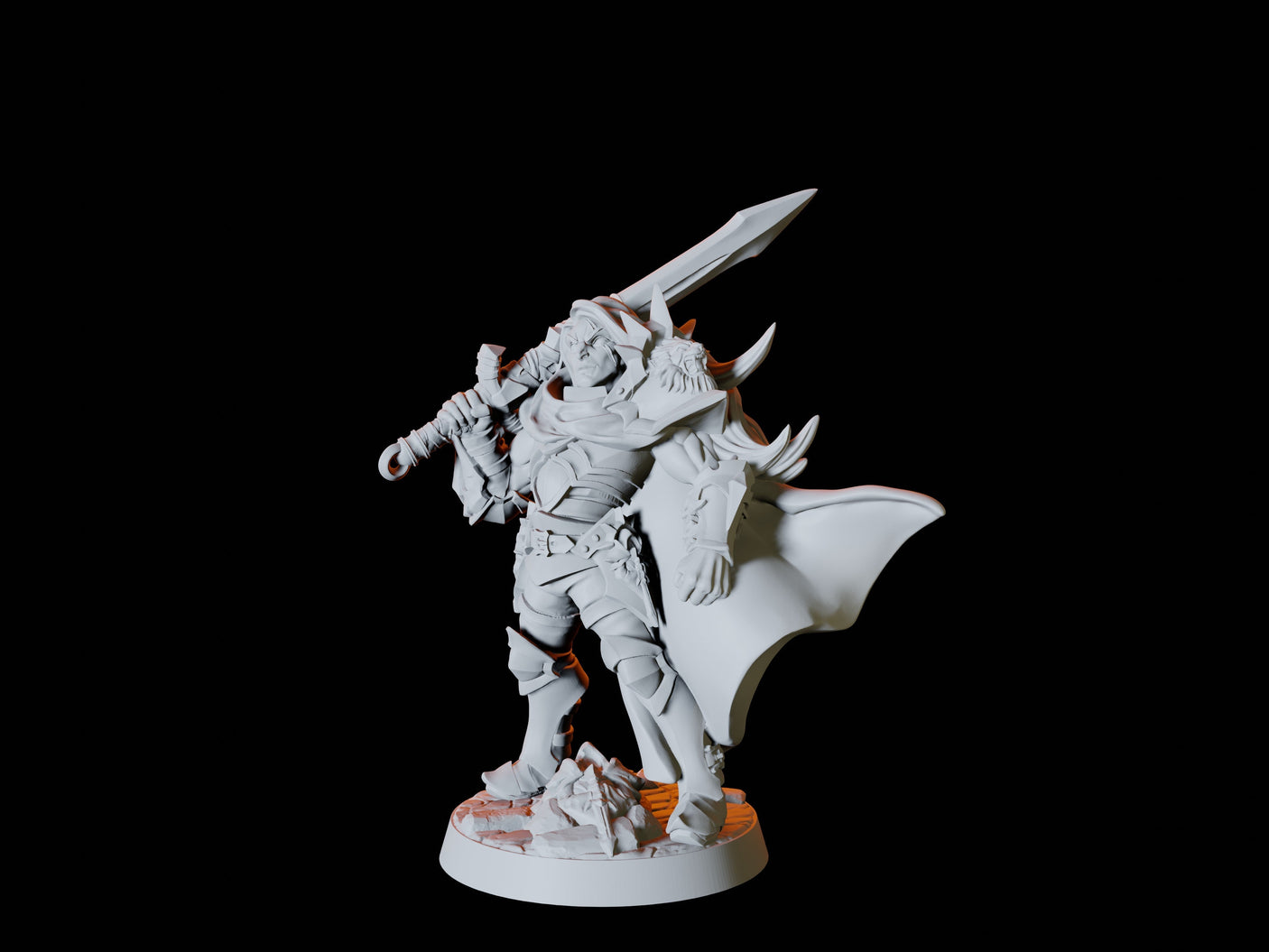 Male Human Warrior Miniature for Dungeons and Dragons, Pathfinder or other TTRPGs