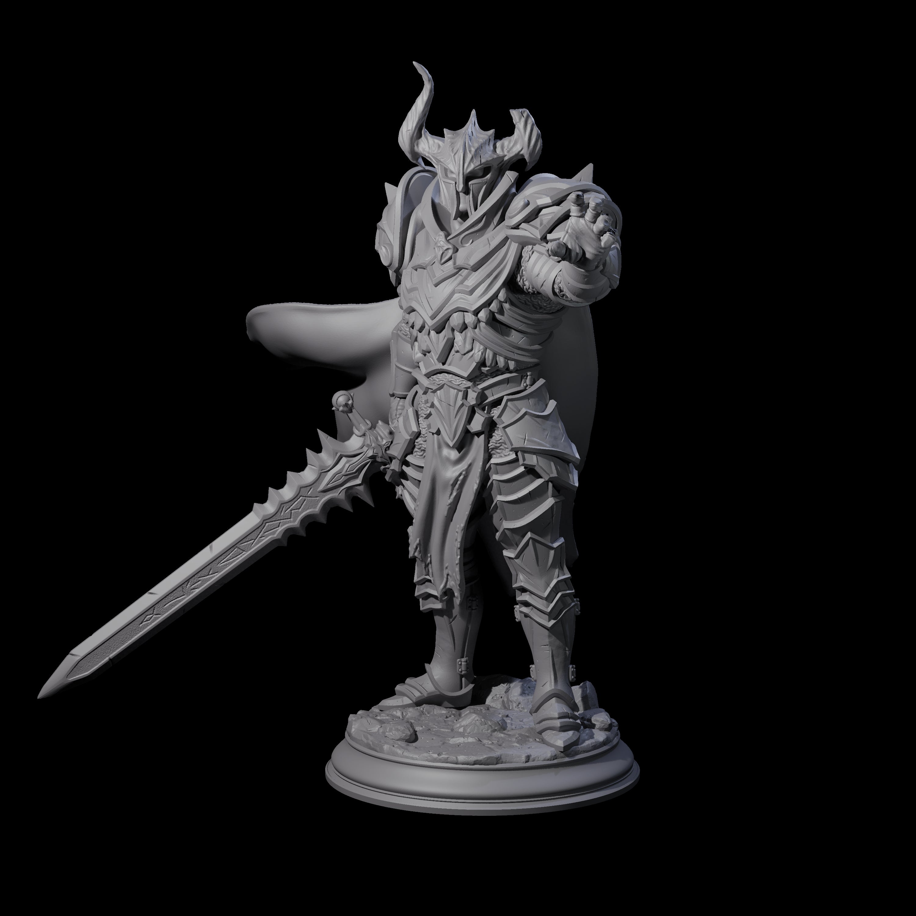 Maleficent Demon Knight Miniature for Dungeons and Dragons, Pathfinder or other TTRPGs