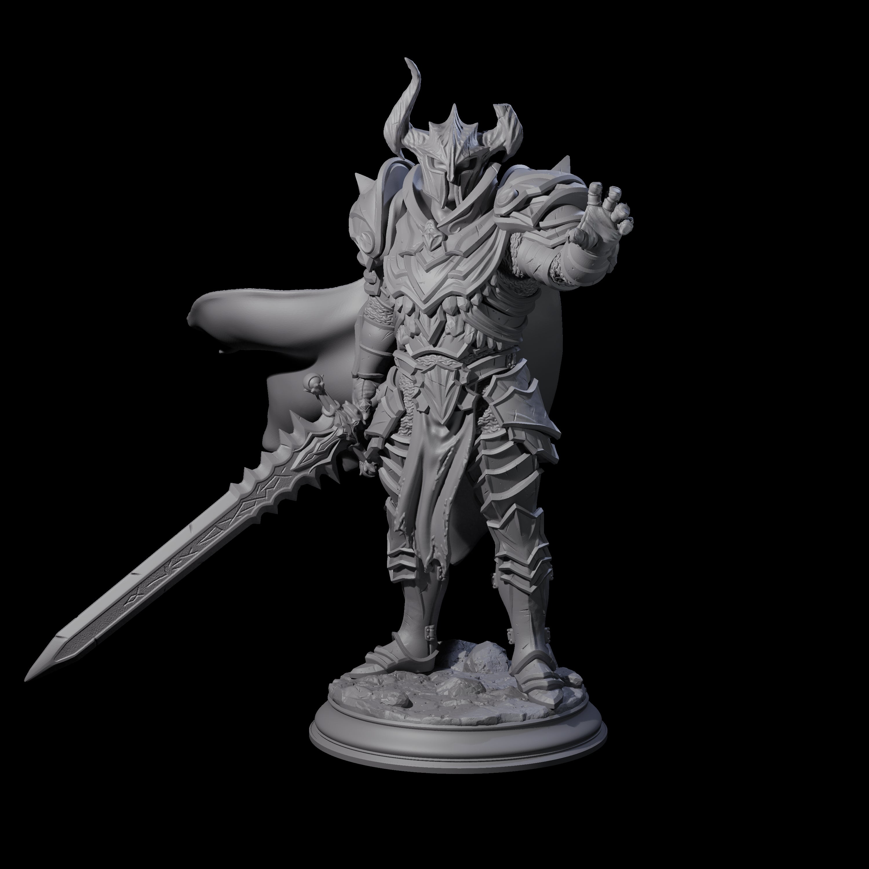 Maleficent Demon Knight Miniature for Dungeons and Dragons, Pathfinder or other TTRPGs