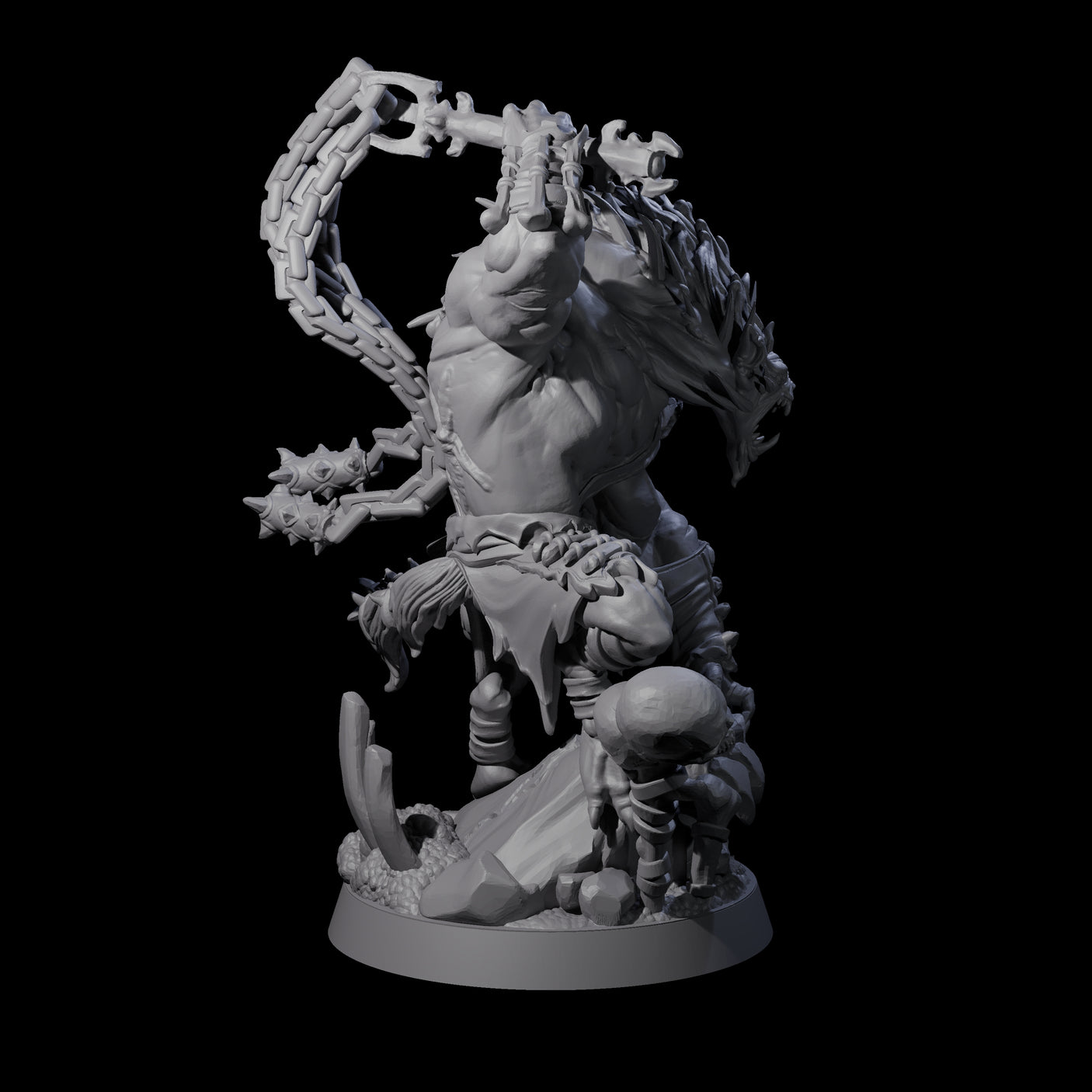 Malevolent Gnoll Warlord Miniature for Dungeons and Dragons, Pathfinder or other TTRPGs