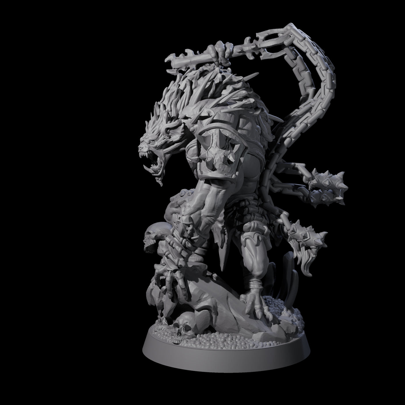 Malevolent Gnoll Warlord Miniature for Dungeons and Dragons, Pathfinder or other TTRPGs