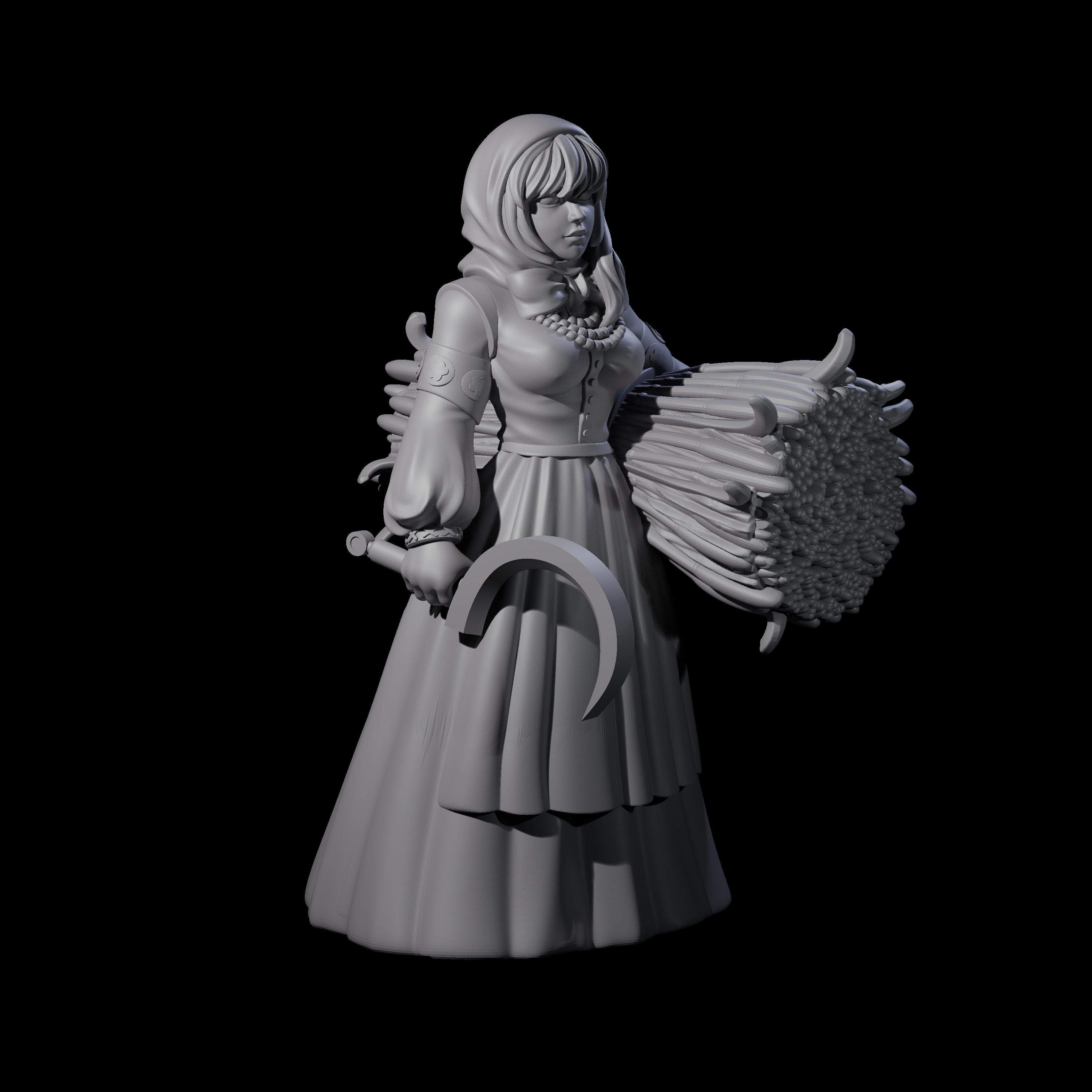 Margaret - Hard Working Farmer Miniature for Dungeons and Dragons, Pathfinder or other TTRPGs