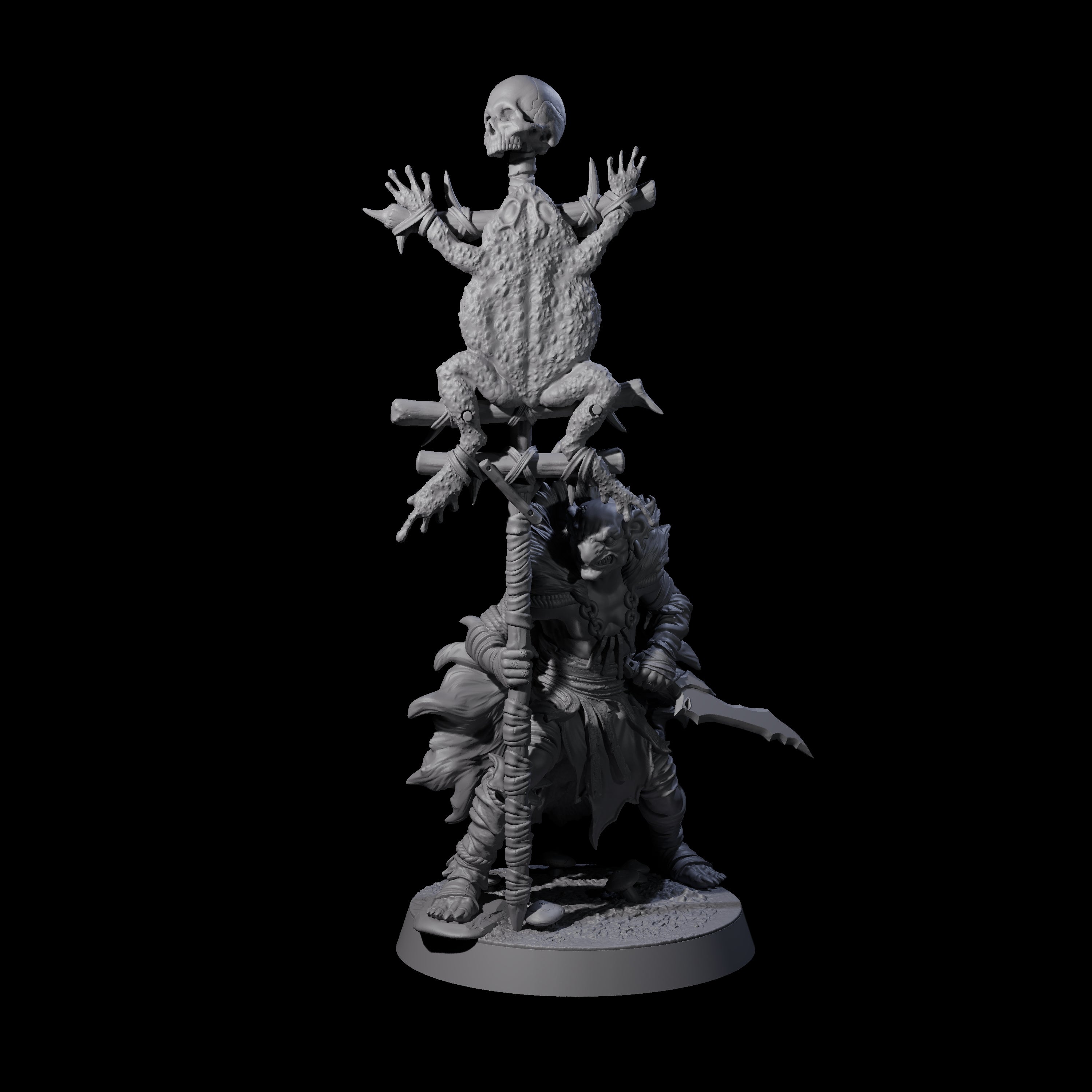 Marsh Goblin Bannerman Miniature for Dungeons and Dragons, Pathfinder or other TTRPGs