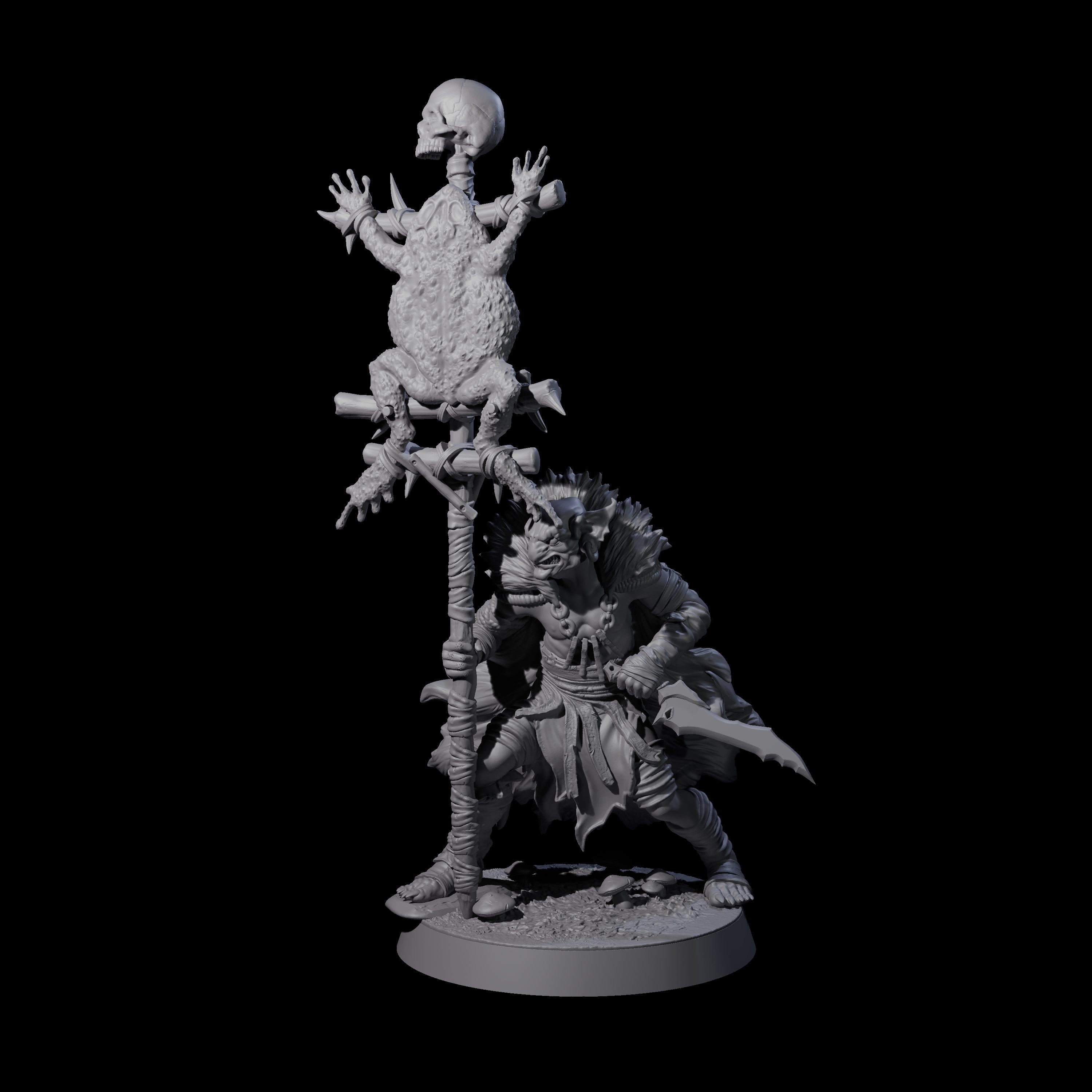 Marsh Goblin Bannerman Miniature for Dungeons and Dragons, Pathfinder or other TTRPGs