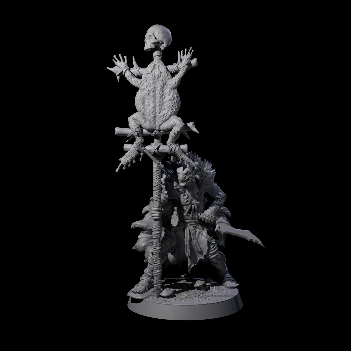 Marsh Goblin Bannerman Miniature for Dungeons and Dragons, Pathfinder or other TTRPGs