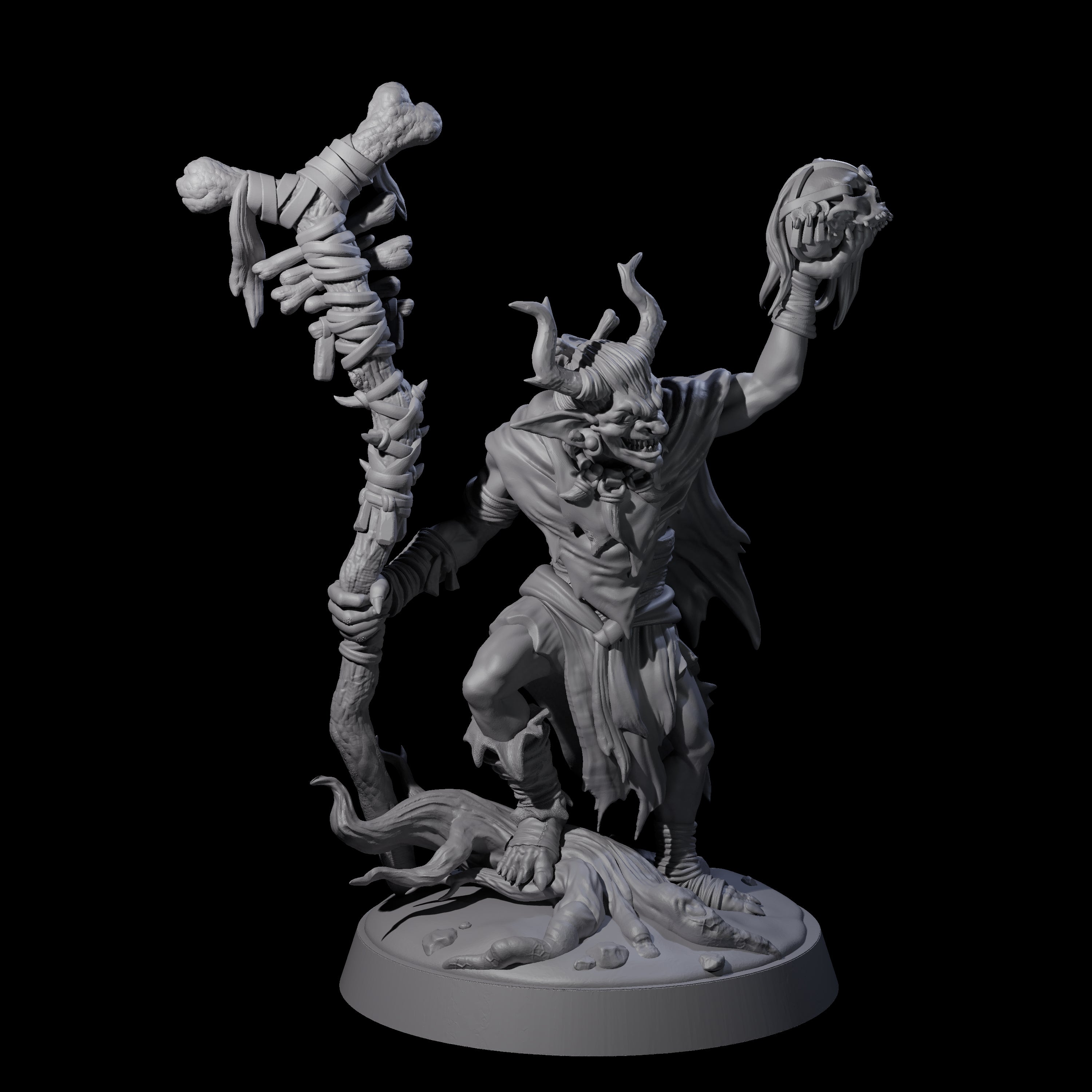 Marsh Goblin Shaman Miniature for Dungeons and Dragons, Pathfinder or other TTRPGs