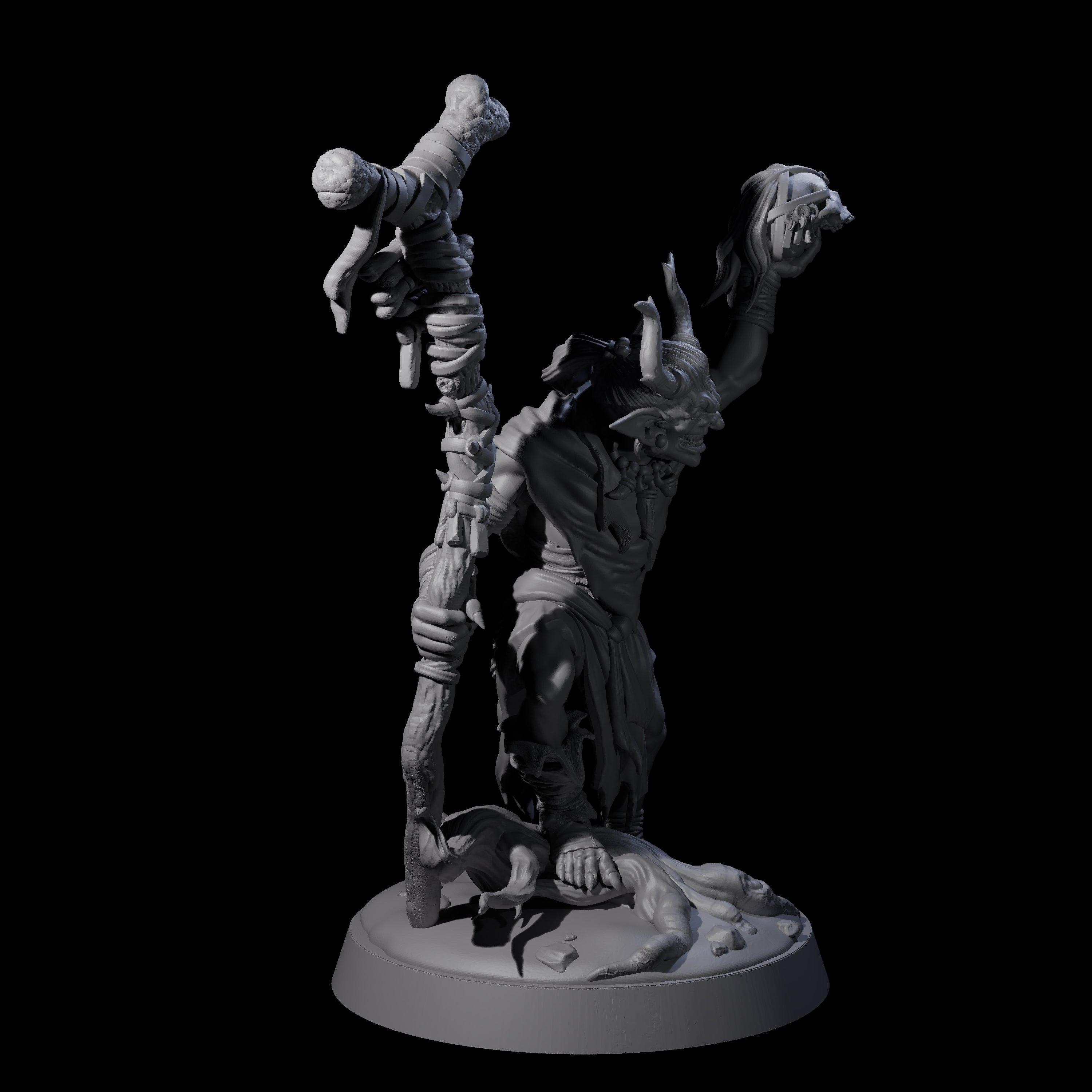 Marsh Goblin Shaman Miniature for Dungeons and Dragons, Pathfinder or other TTRPGs